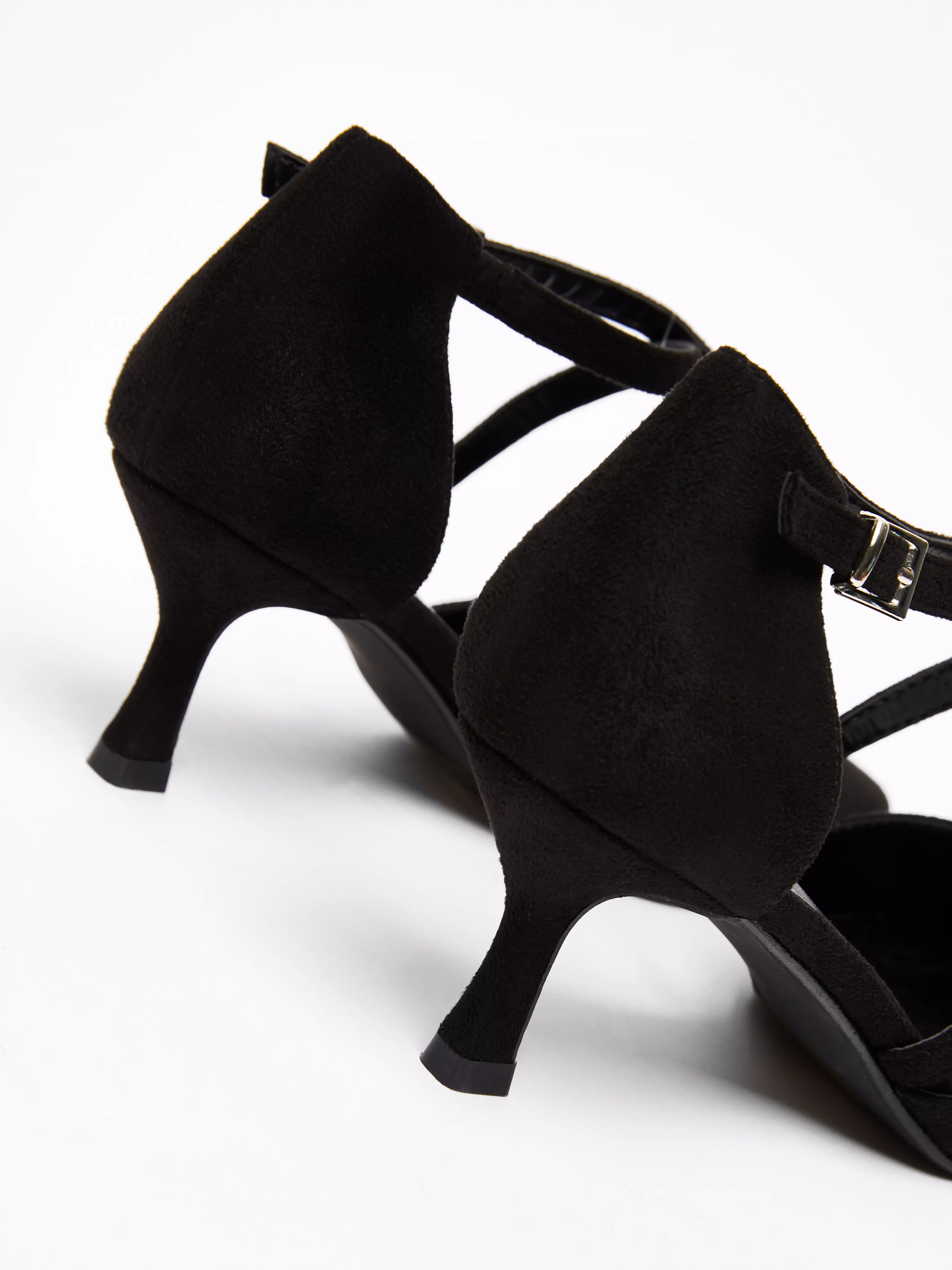 Black Faux Suede Court Heel