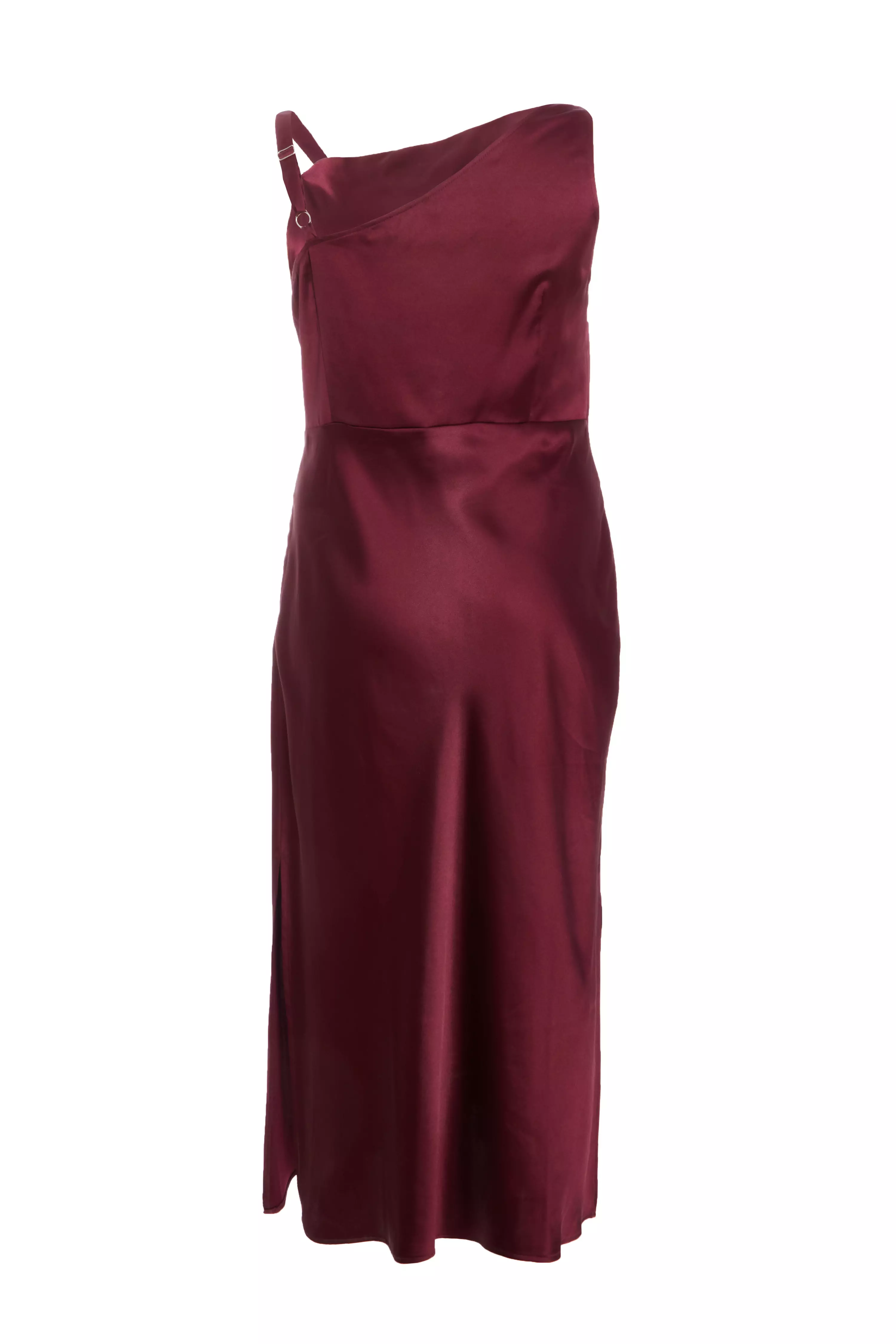 Curve Dark Red Satin Midaxi Dress