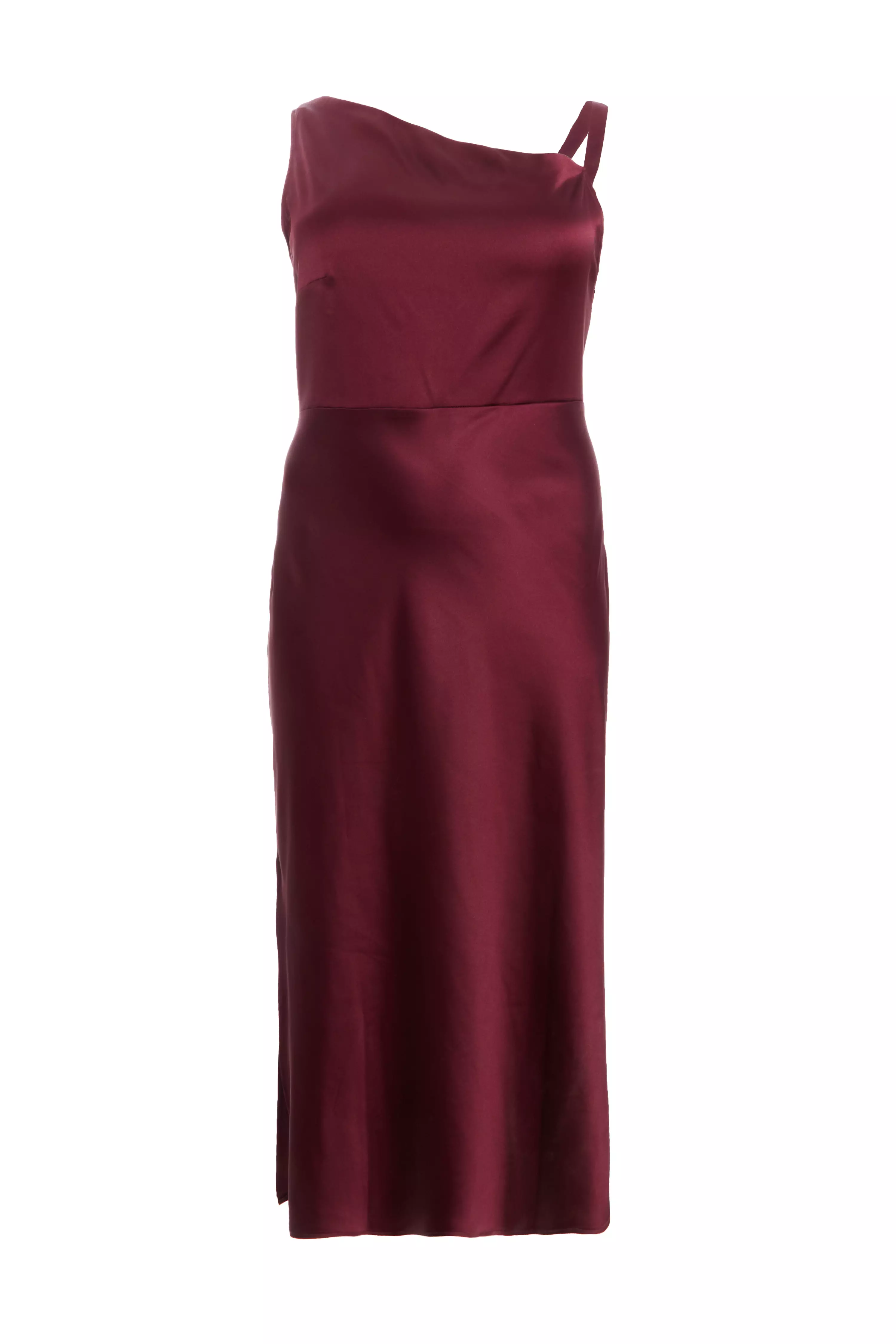 Curve Dark Red Satin Midaxi Dress