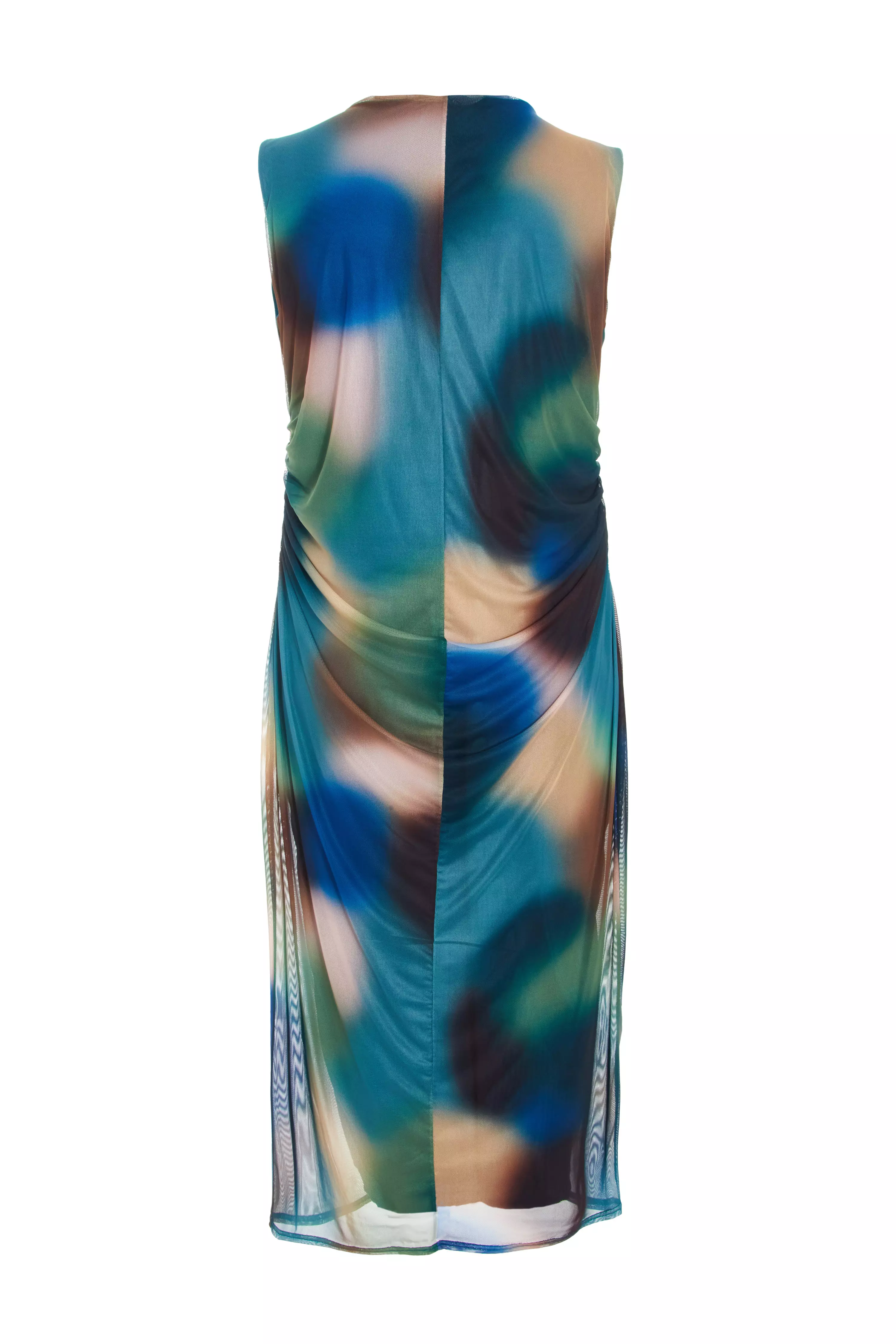 Curve Multicoloured Brushstroke Midaxi Dress