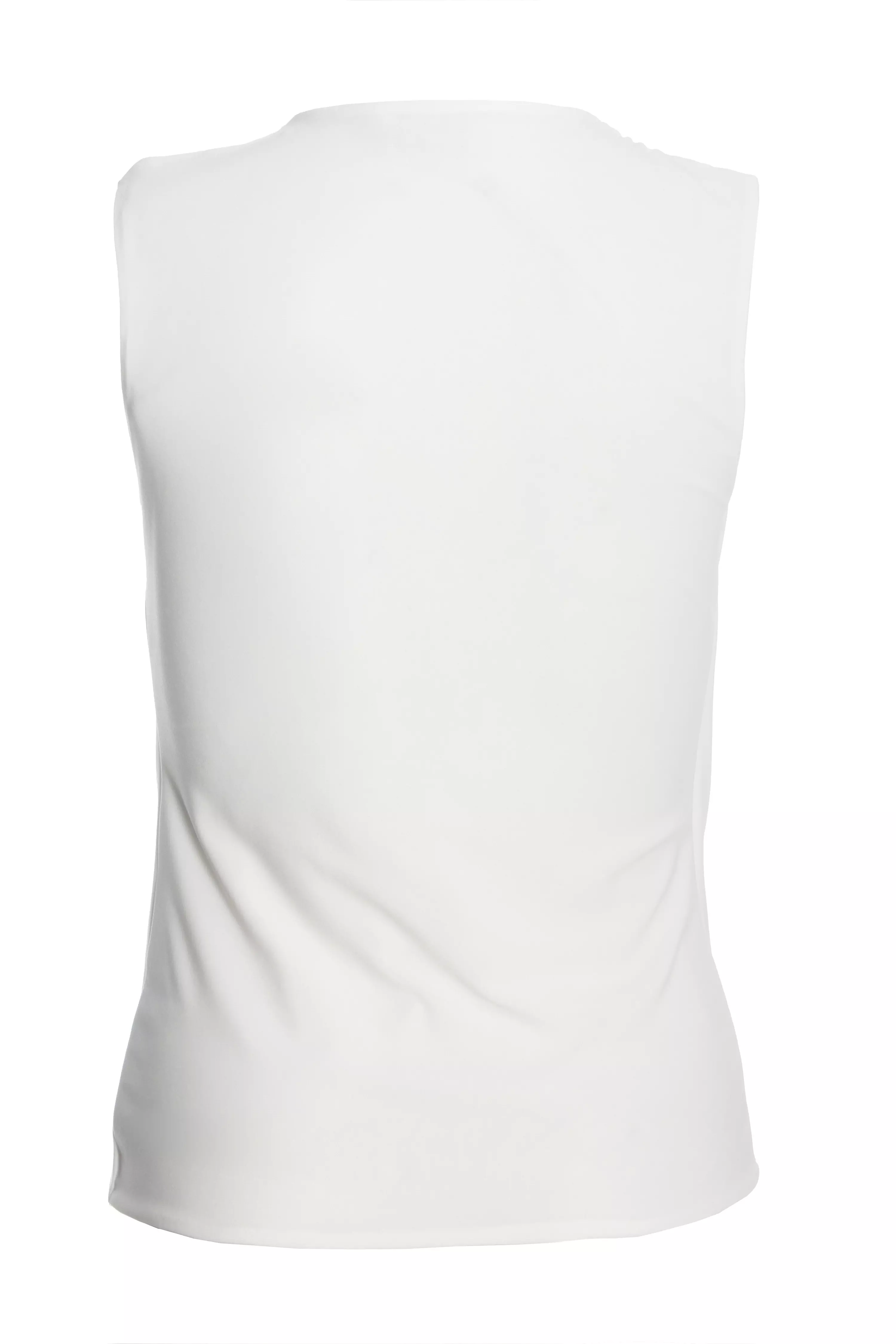 White Cowl Neck Top