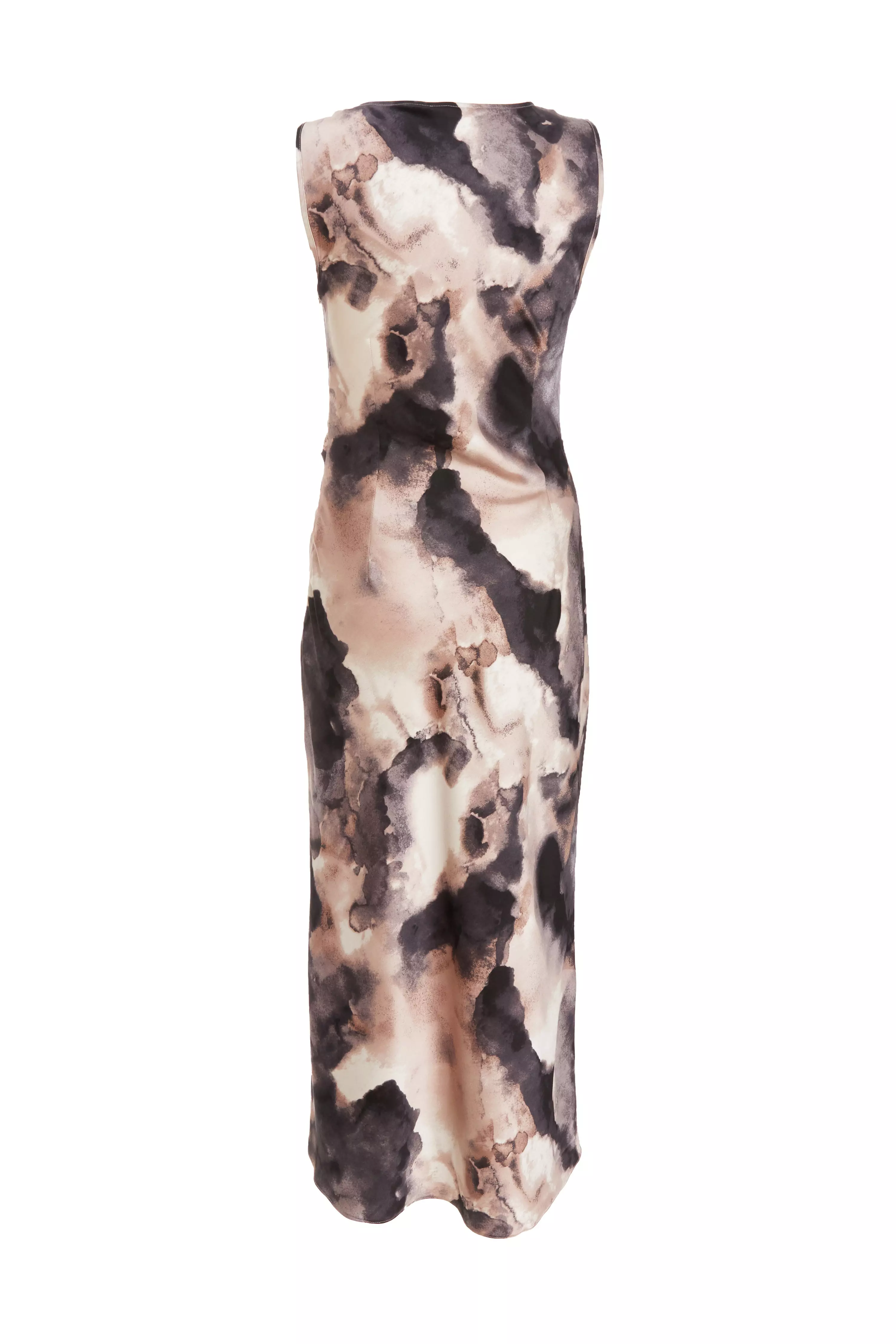 Pettie Black Marble Print Ruched Midaxi Dress