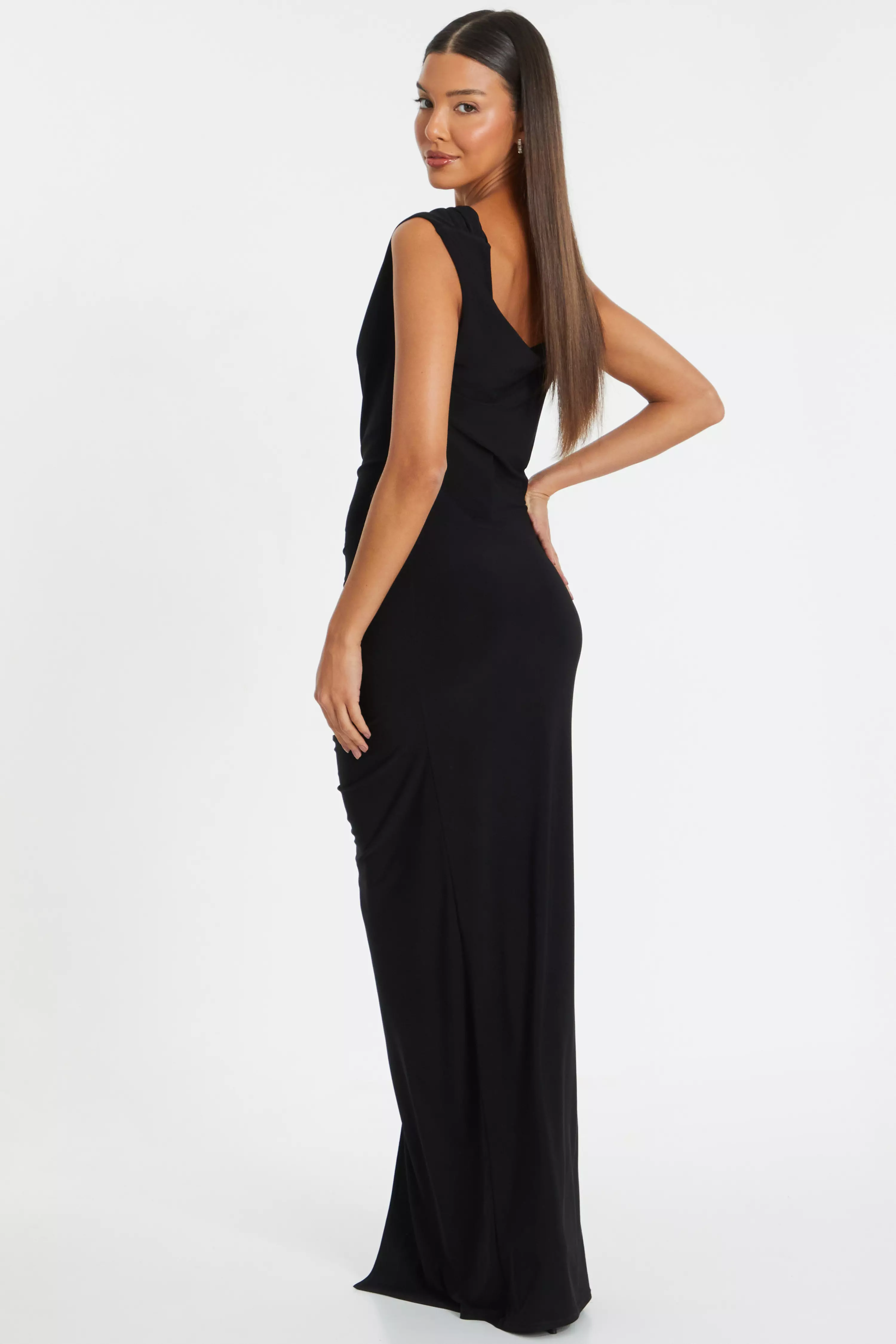 Black Diamante Trim Maxi Dress