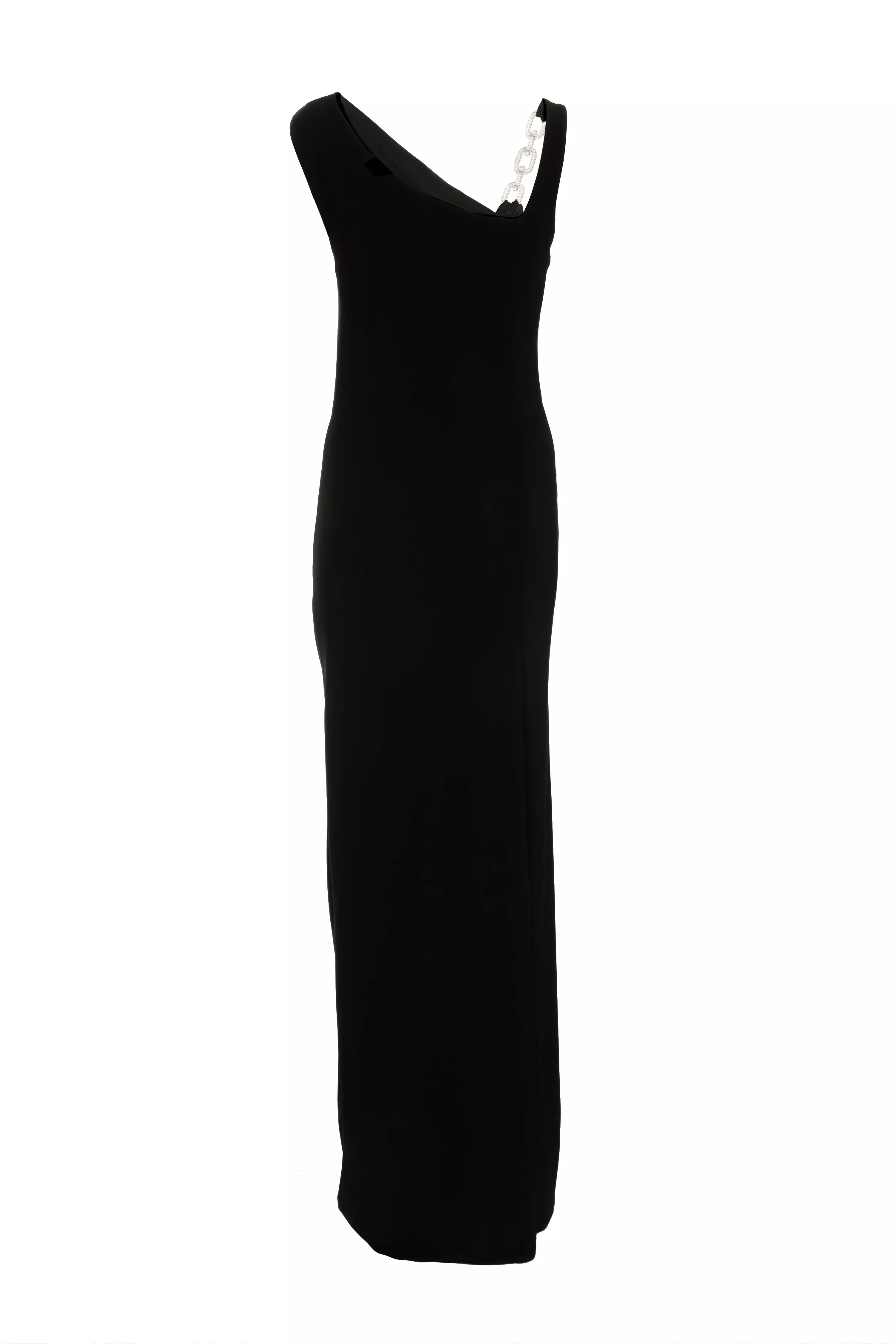 Black Diamante Trim Maxi Dress