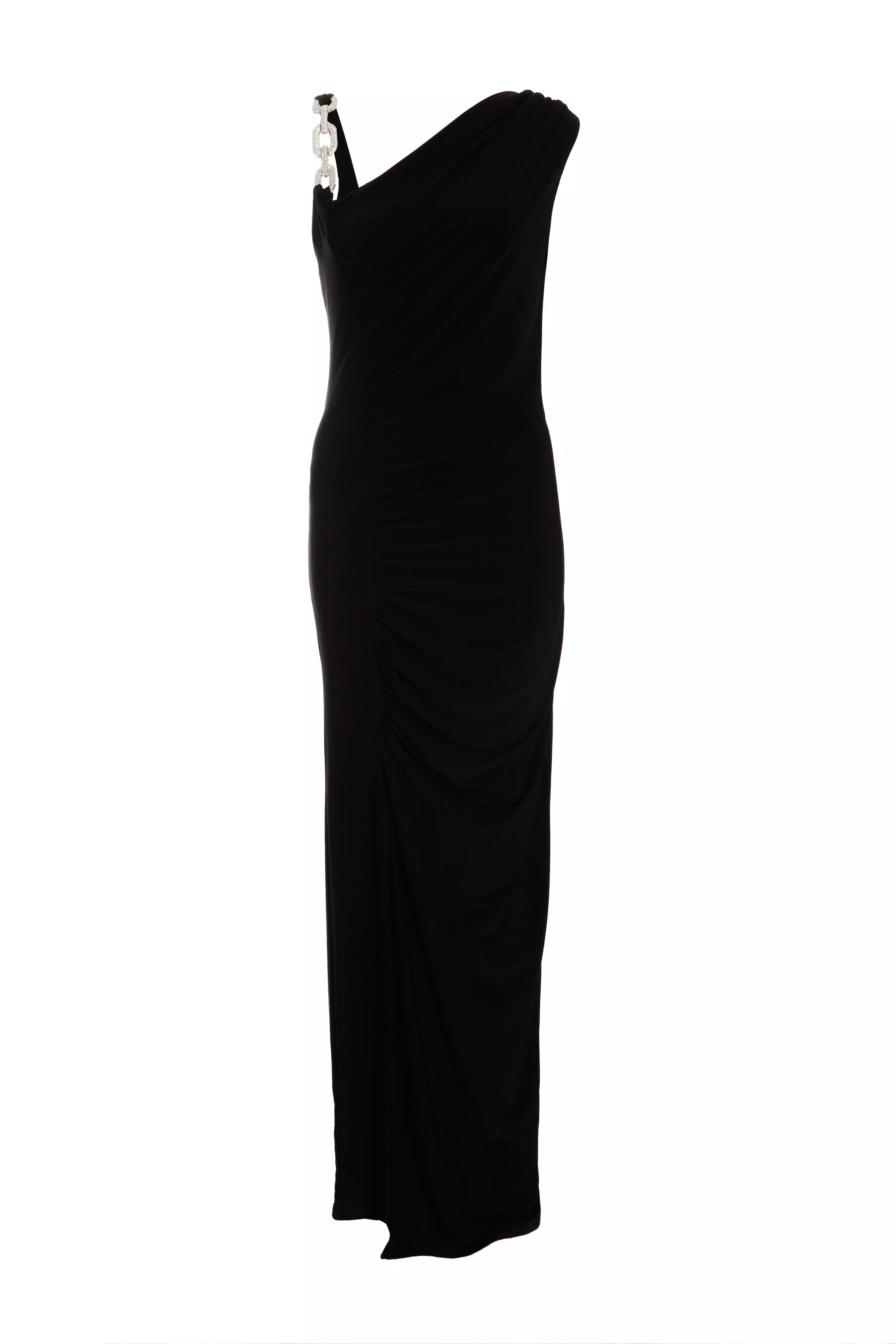 Black Diamante Trim Maxi Dress