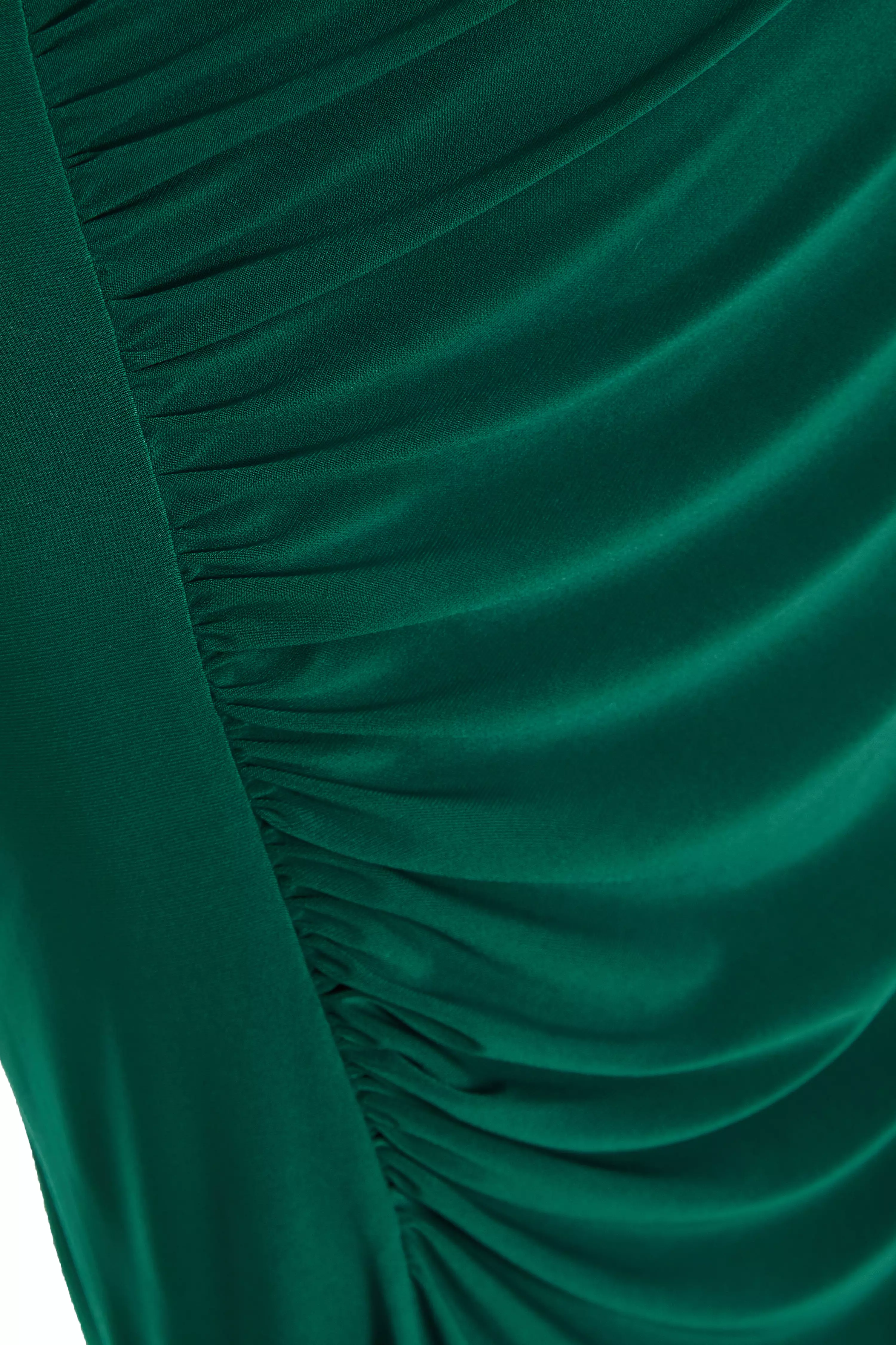 Bottle Green Diamante Trim Maxi Dress