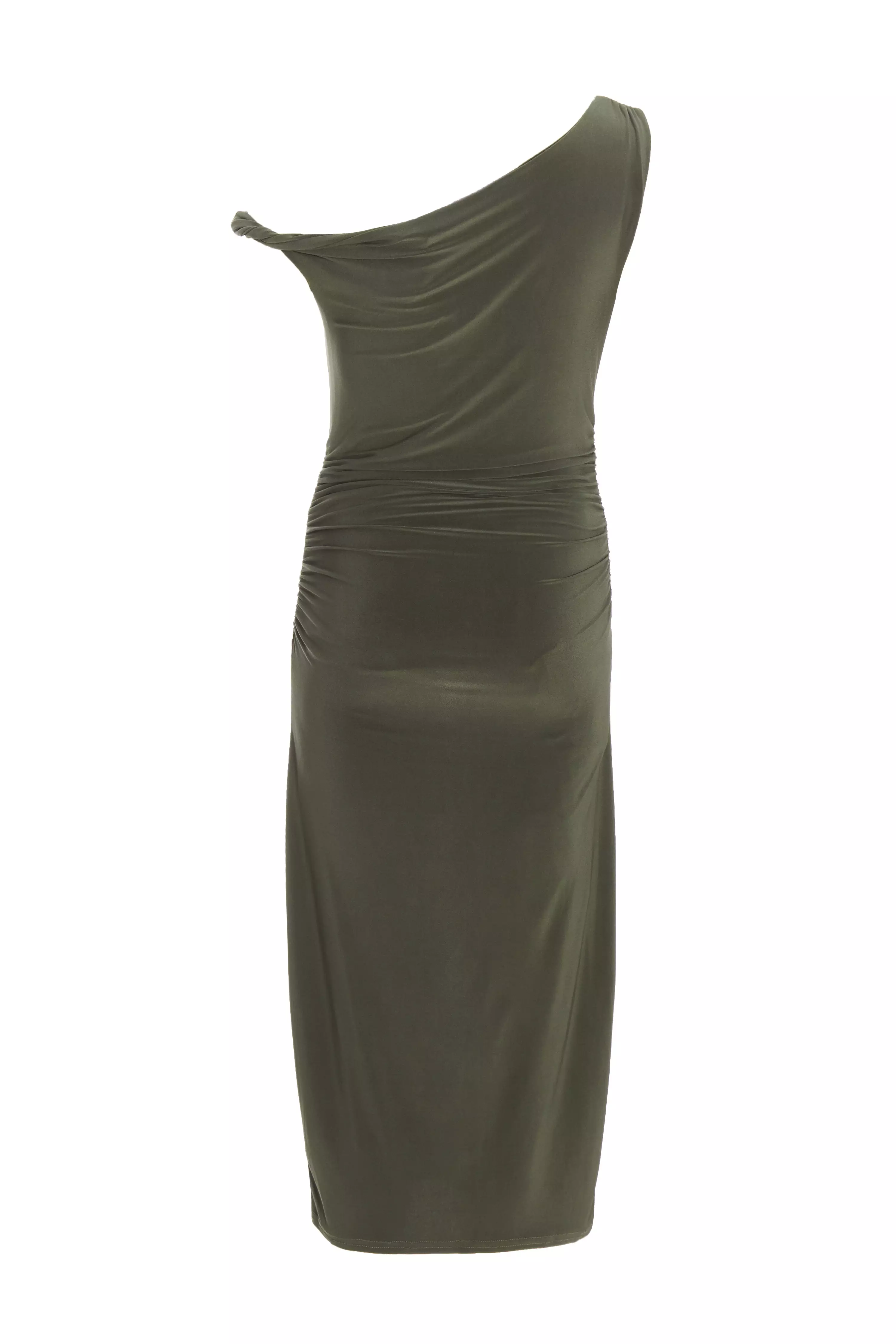 Petite Khaki Twist Strap Bodycon Maxi Dress