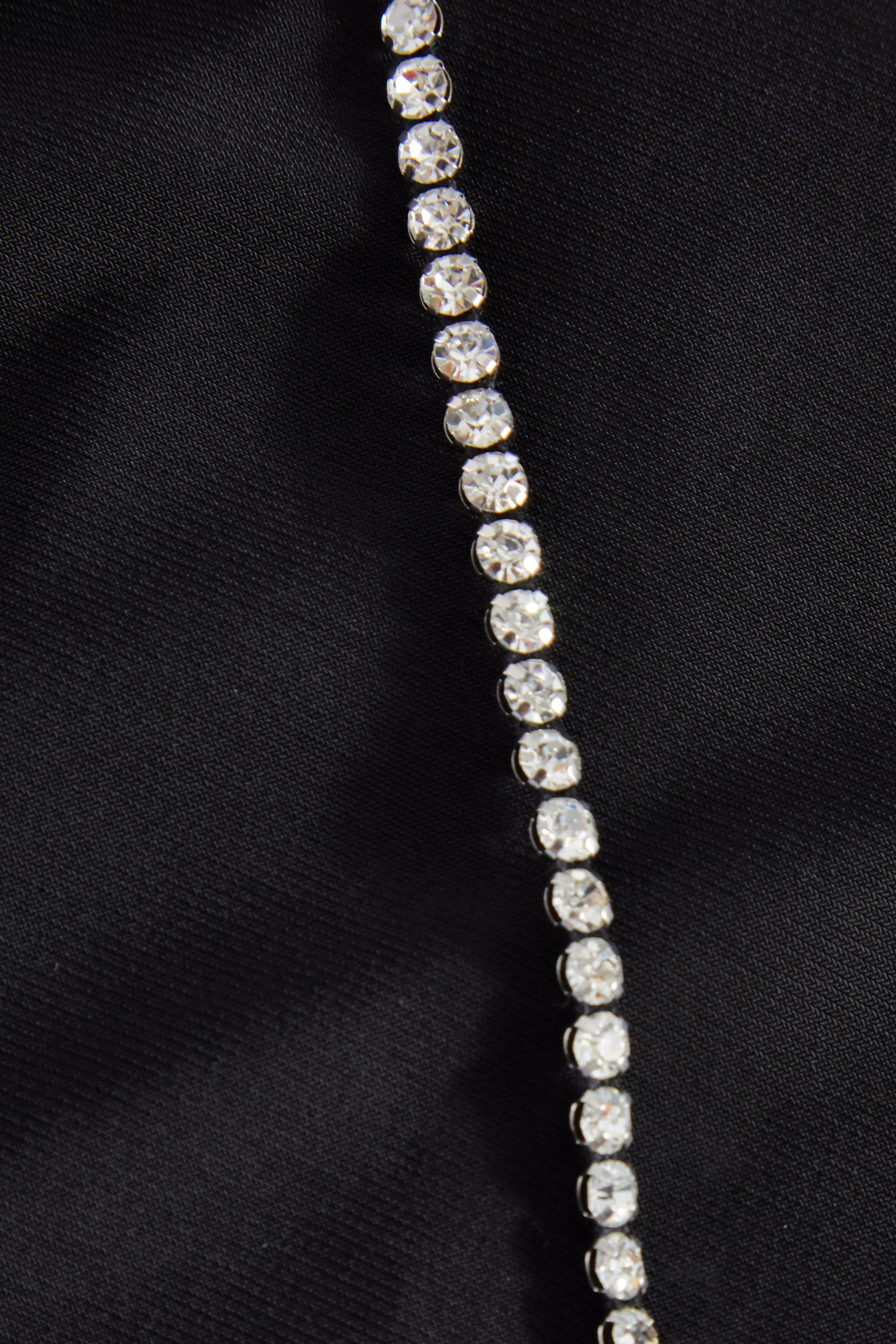 Petite Black Diamante Ruched Maxi Dress