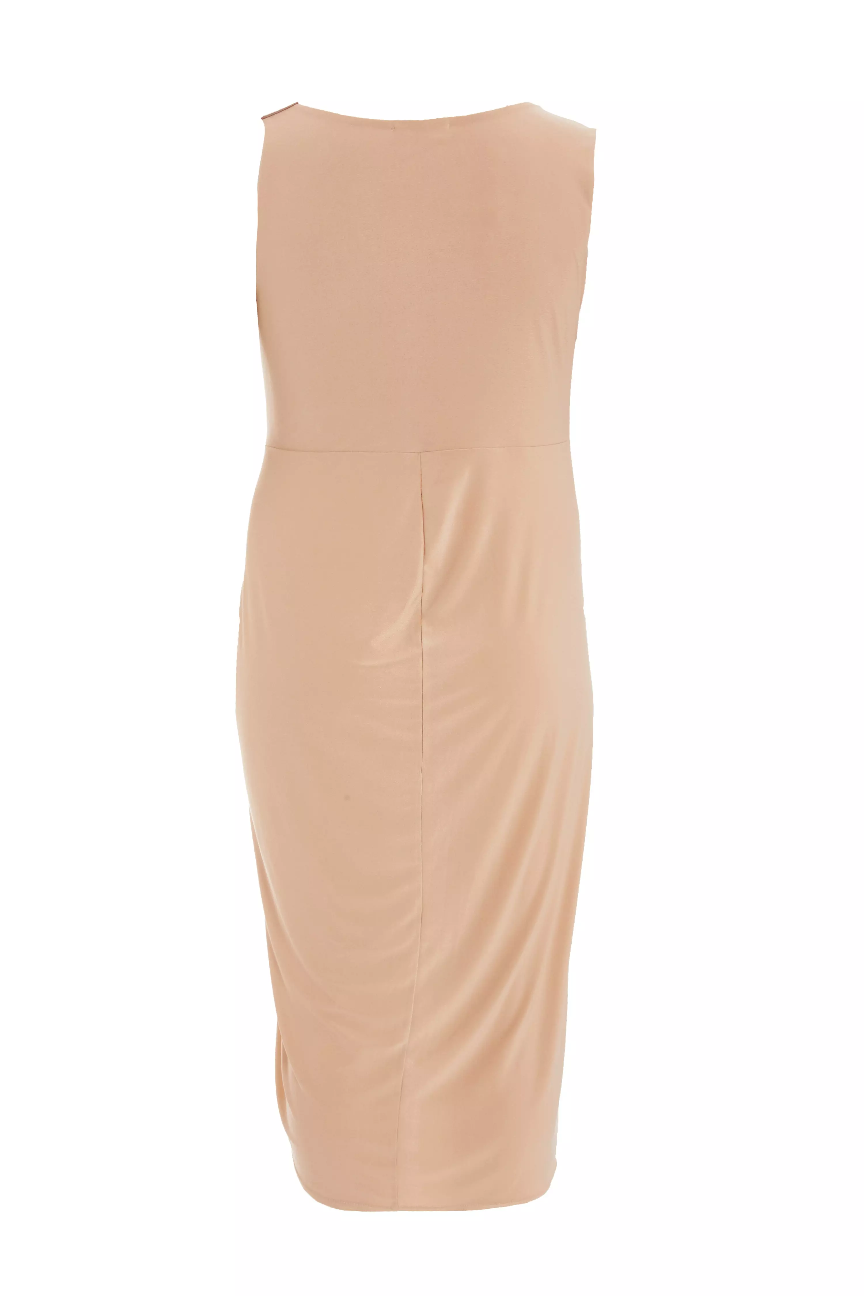 Curve Asymmetric Buckle Midi Dress