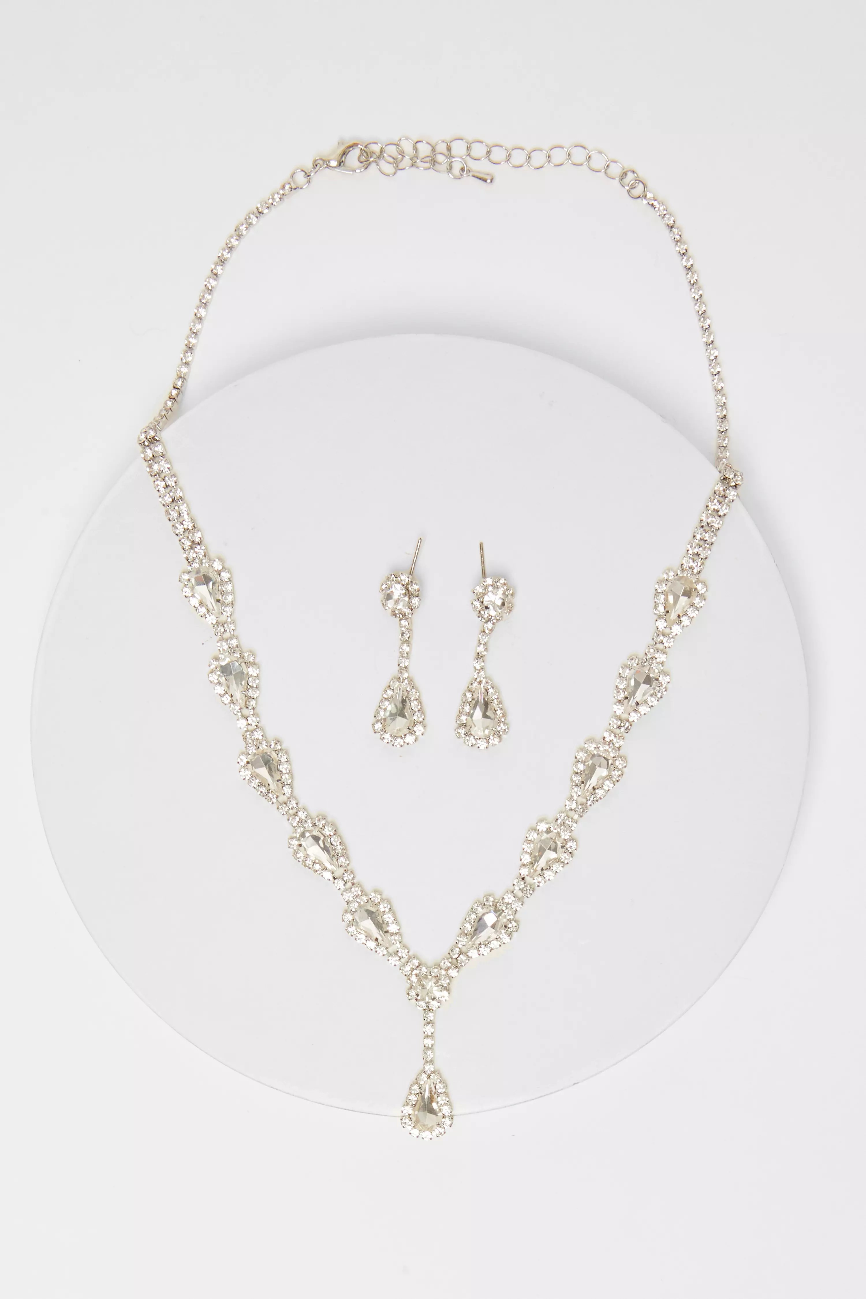 Silver Teardrop Jewellery Set