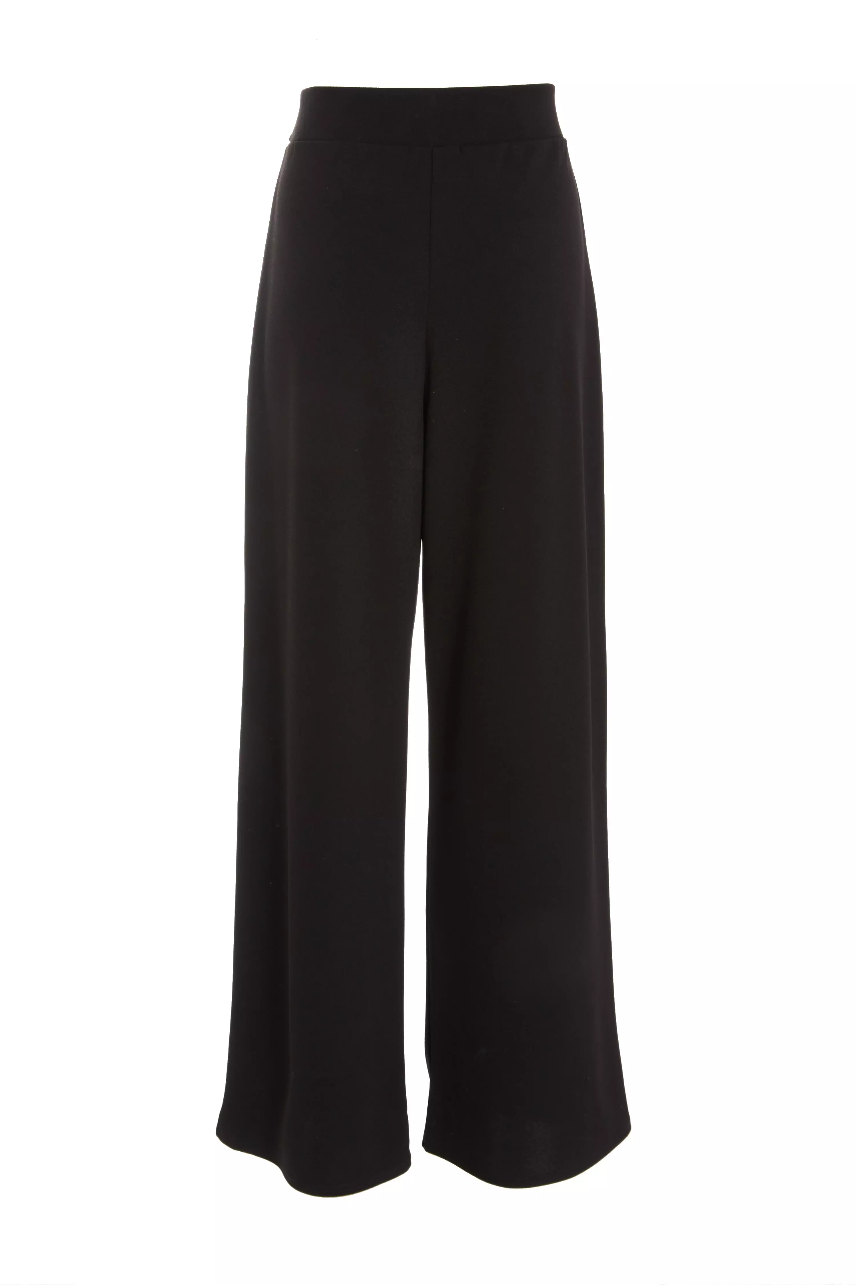 Black High Waist Belted Palazzo Trousers