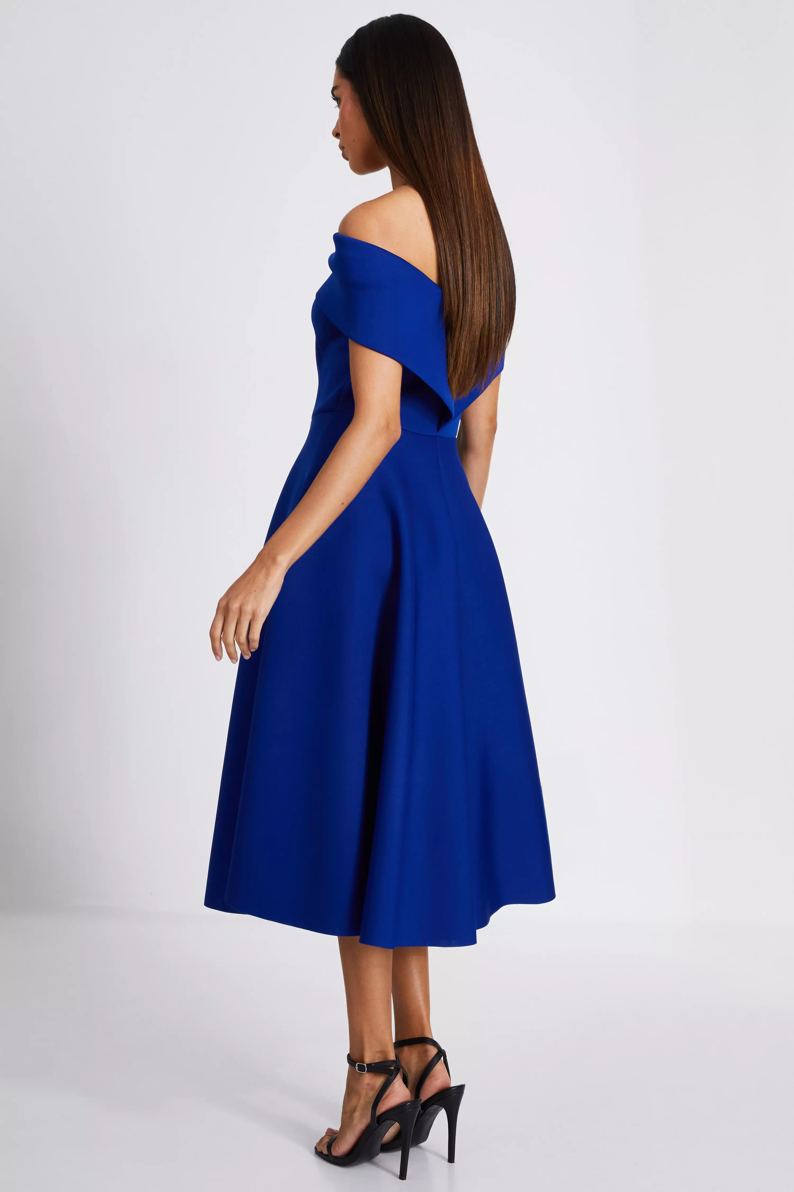 Royal Blue Bardot Midaxi Dress