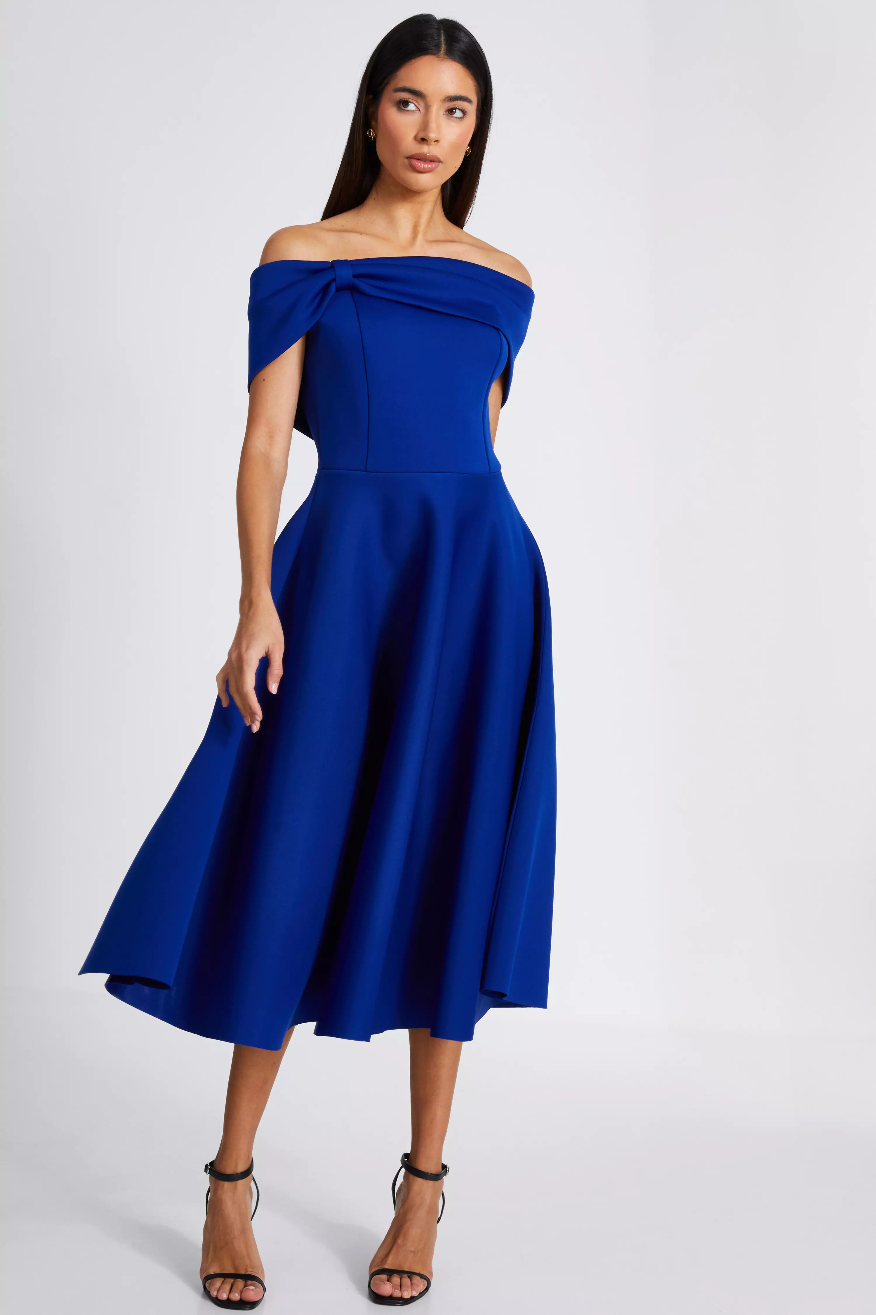 Royal Blue Bardot Midaxi Dress