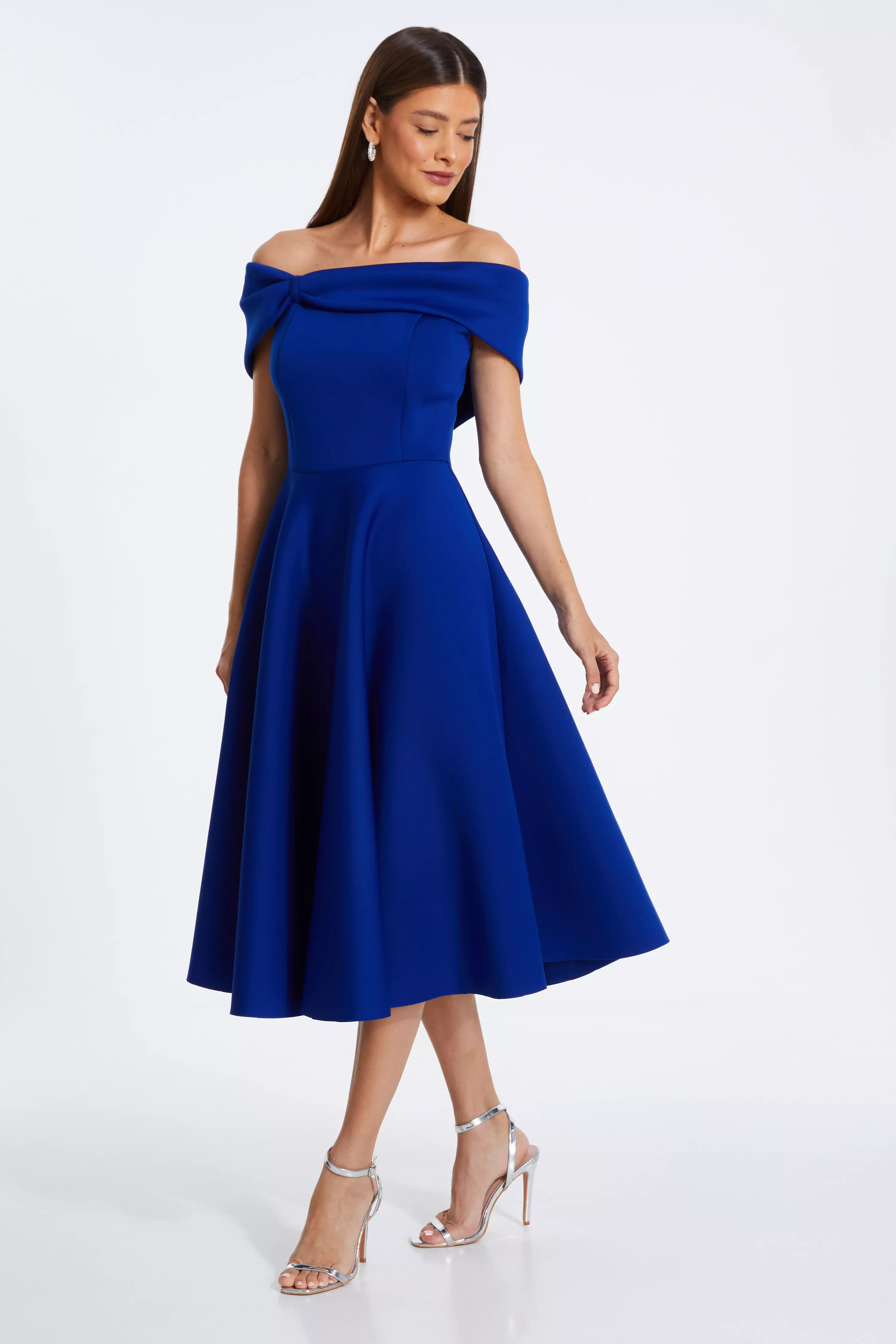 Royal Blue Bardot Midaxi Dress