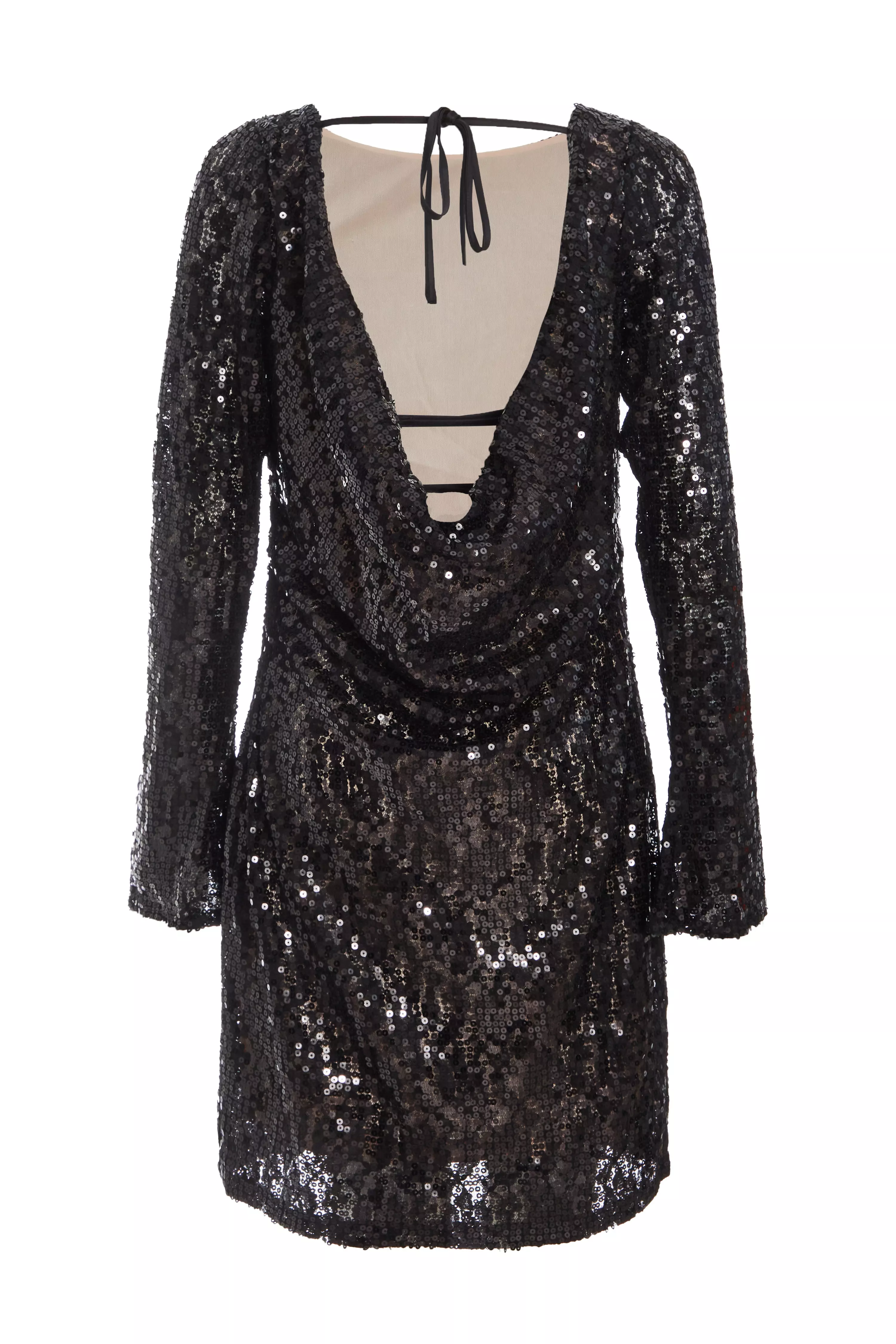 Black Sequin Lace Mini dress