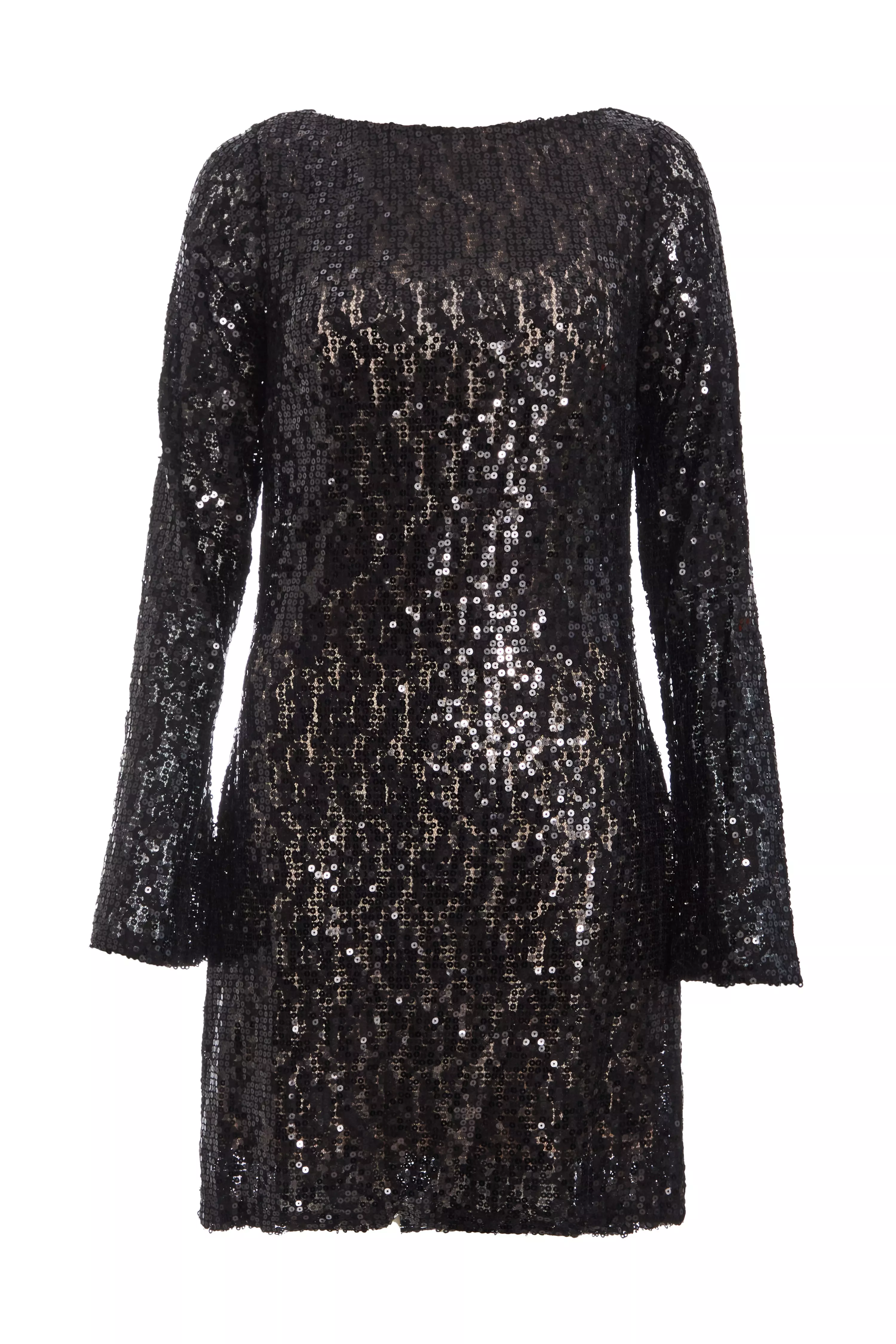 Black Sequin Lace Mini dress