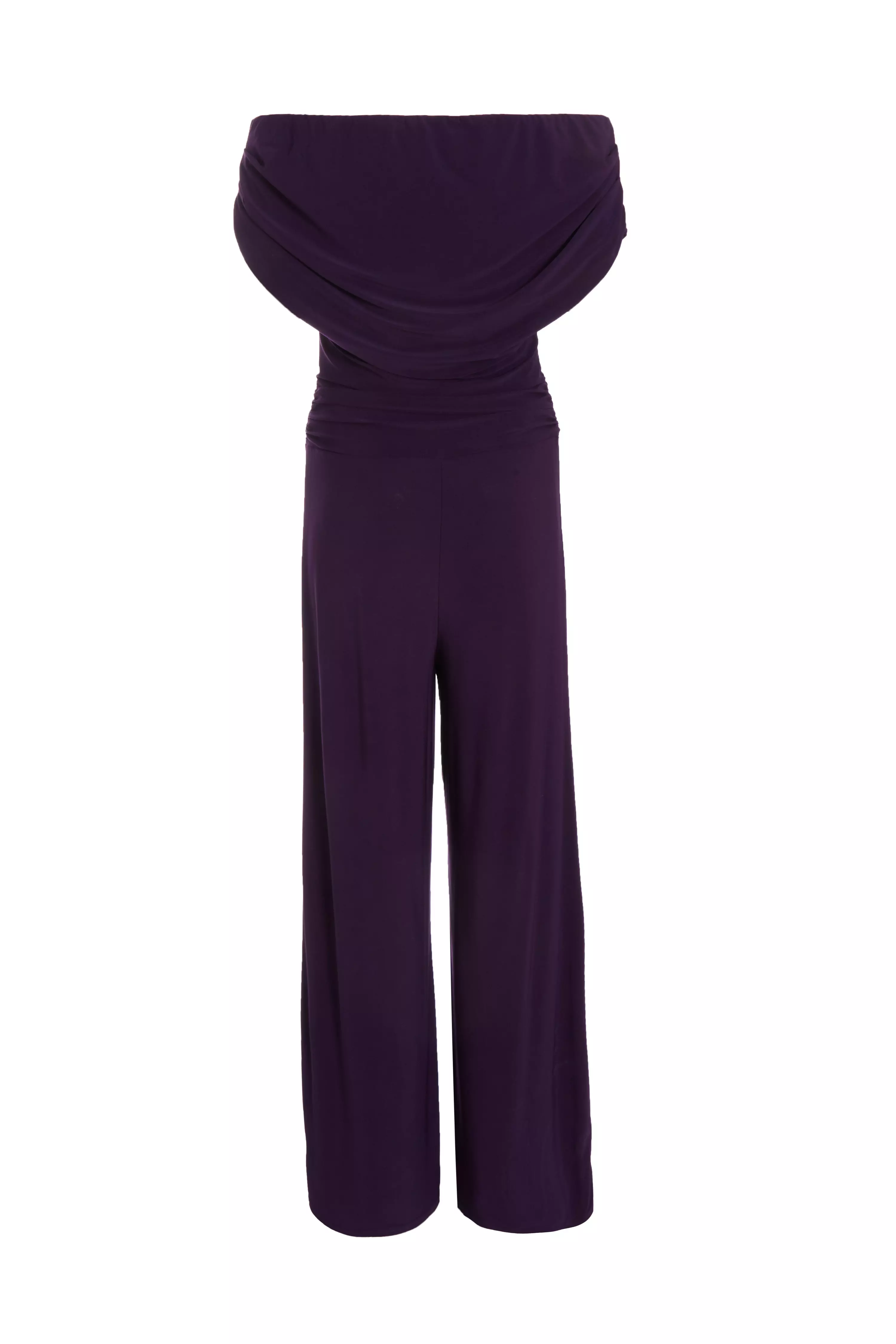 Purple Bardot Palazzo Jumpsuit