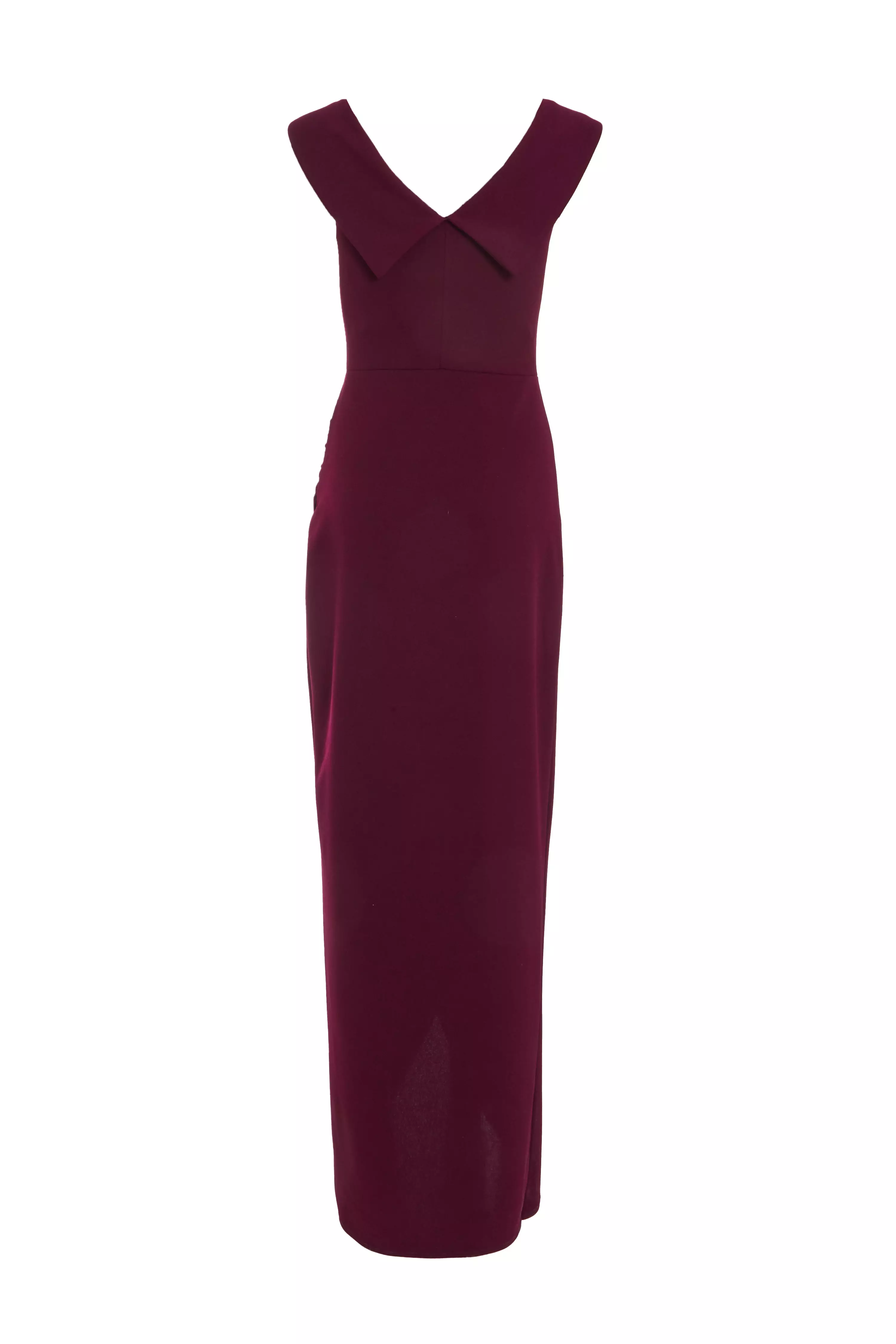 Plum Bardot Wrap Maxi Dress