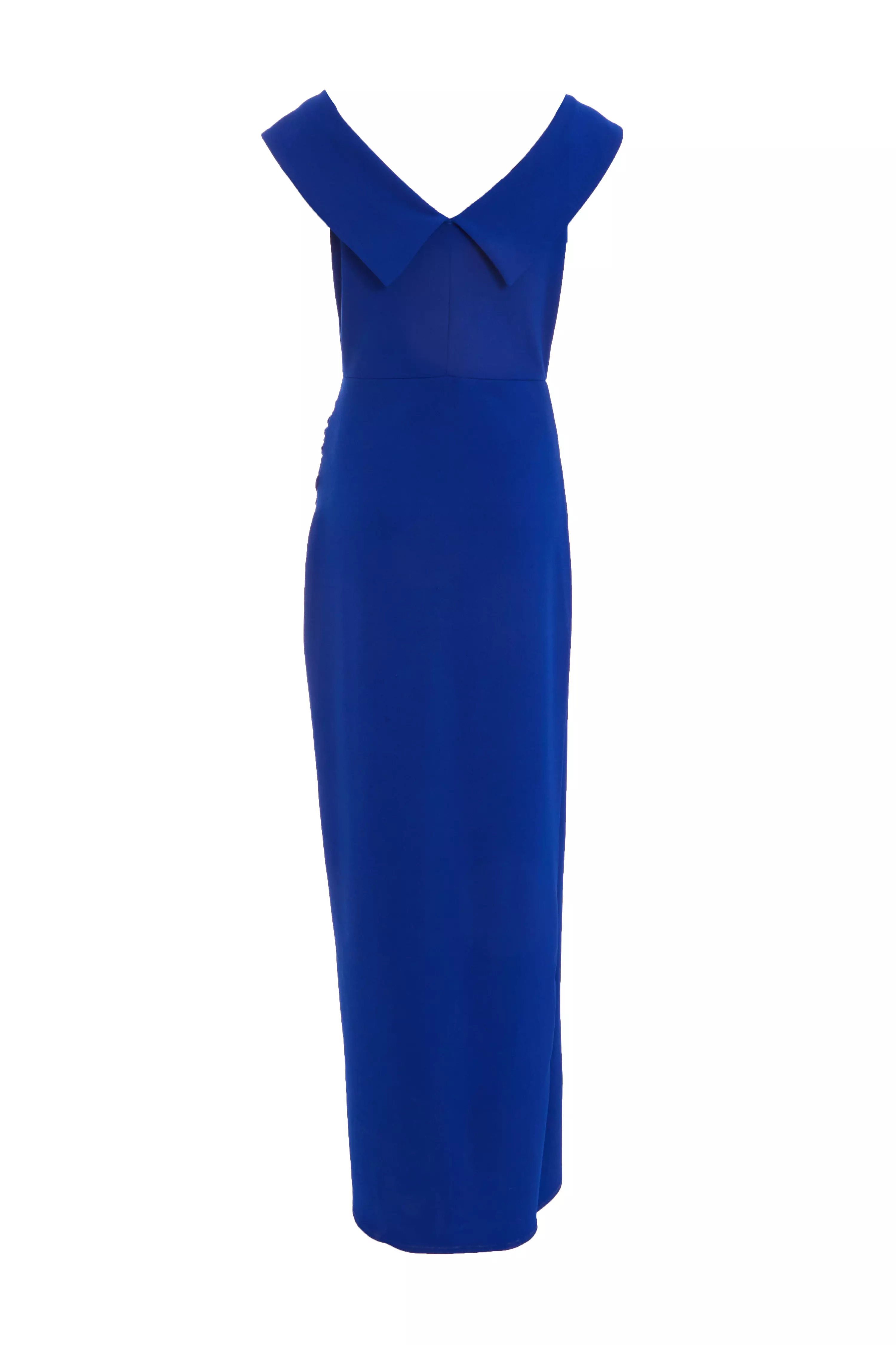 Royal Blue Bardot Wrap Maxi Dress