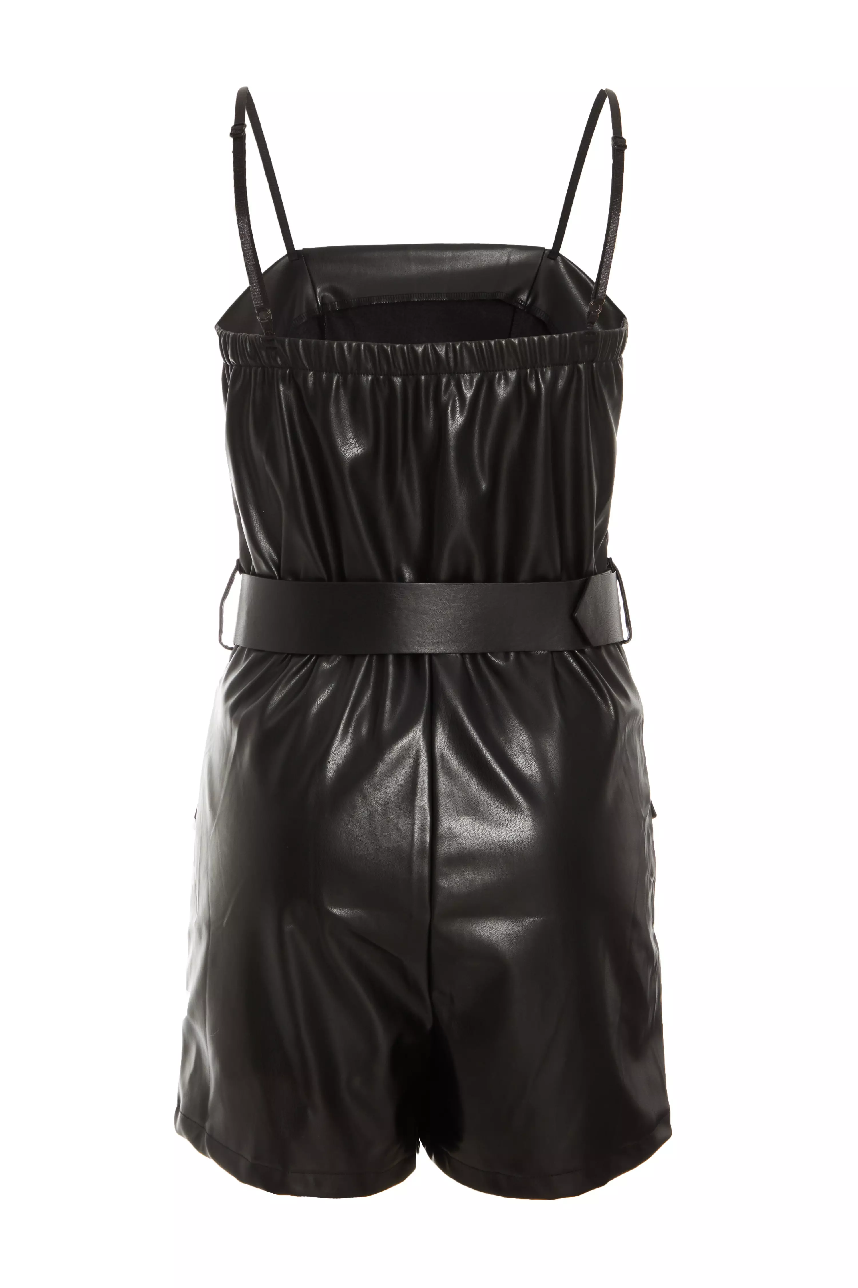 Black Bandeau Belted Skort Playsuit