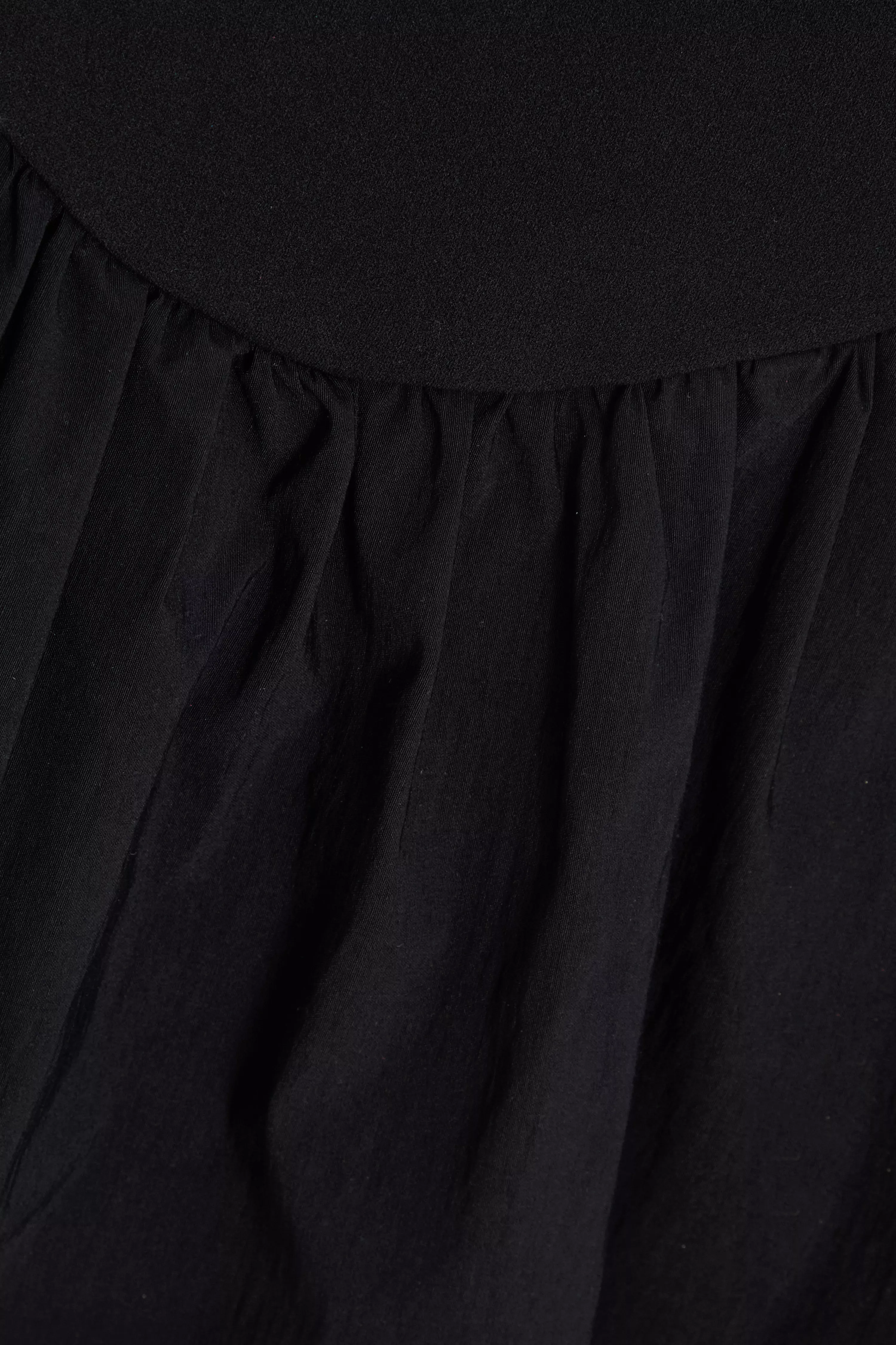 Black Strappy Puff Ball Skater Dress