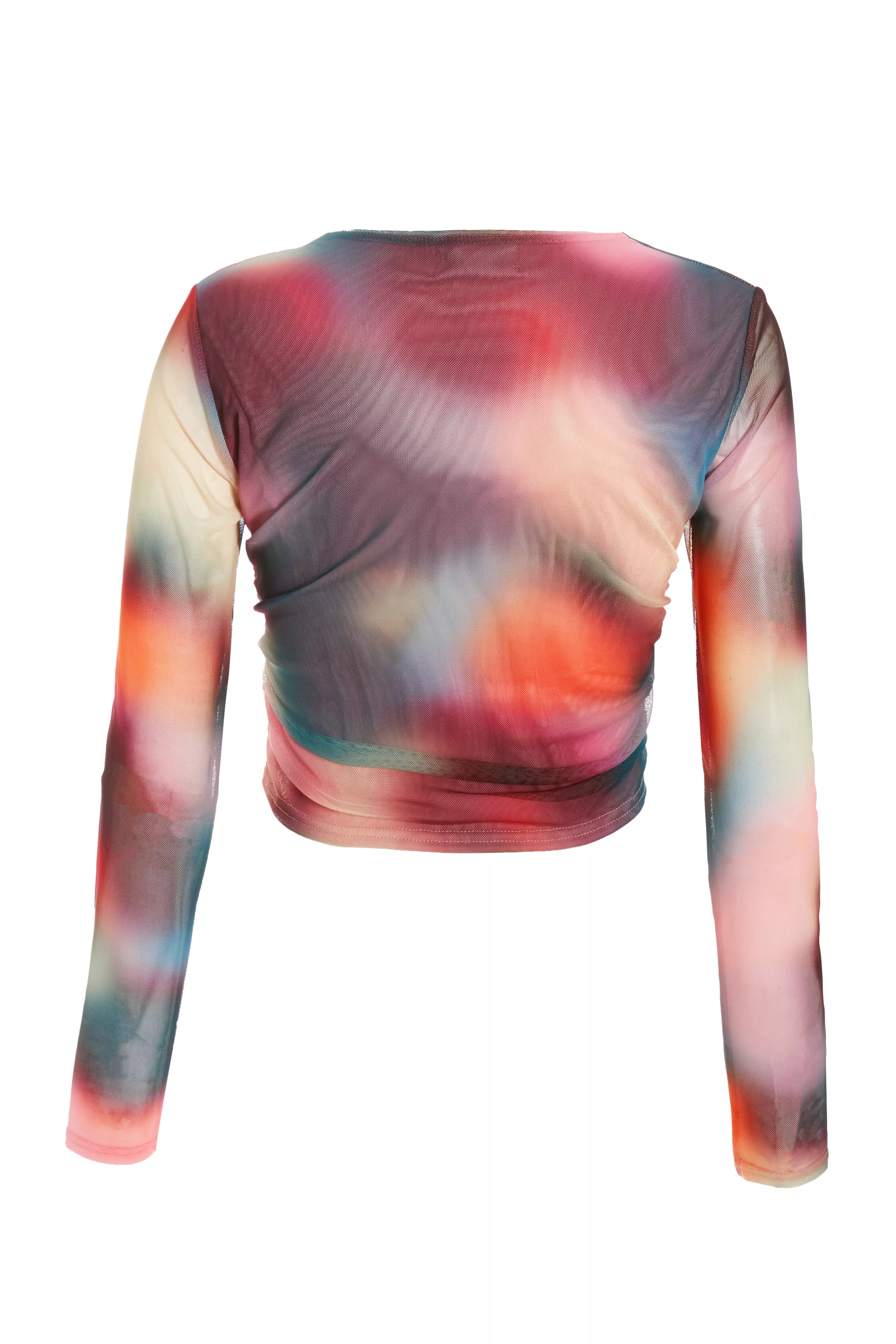 Multicoloured Ombre Mesh Crop top