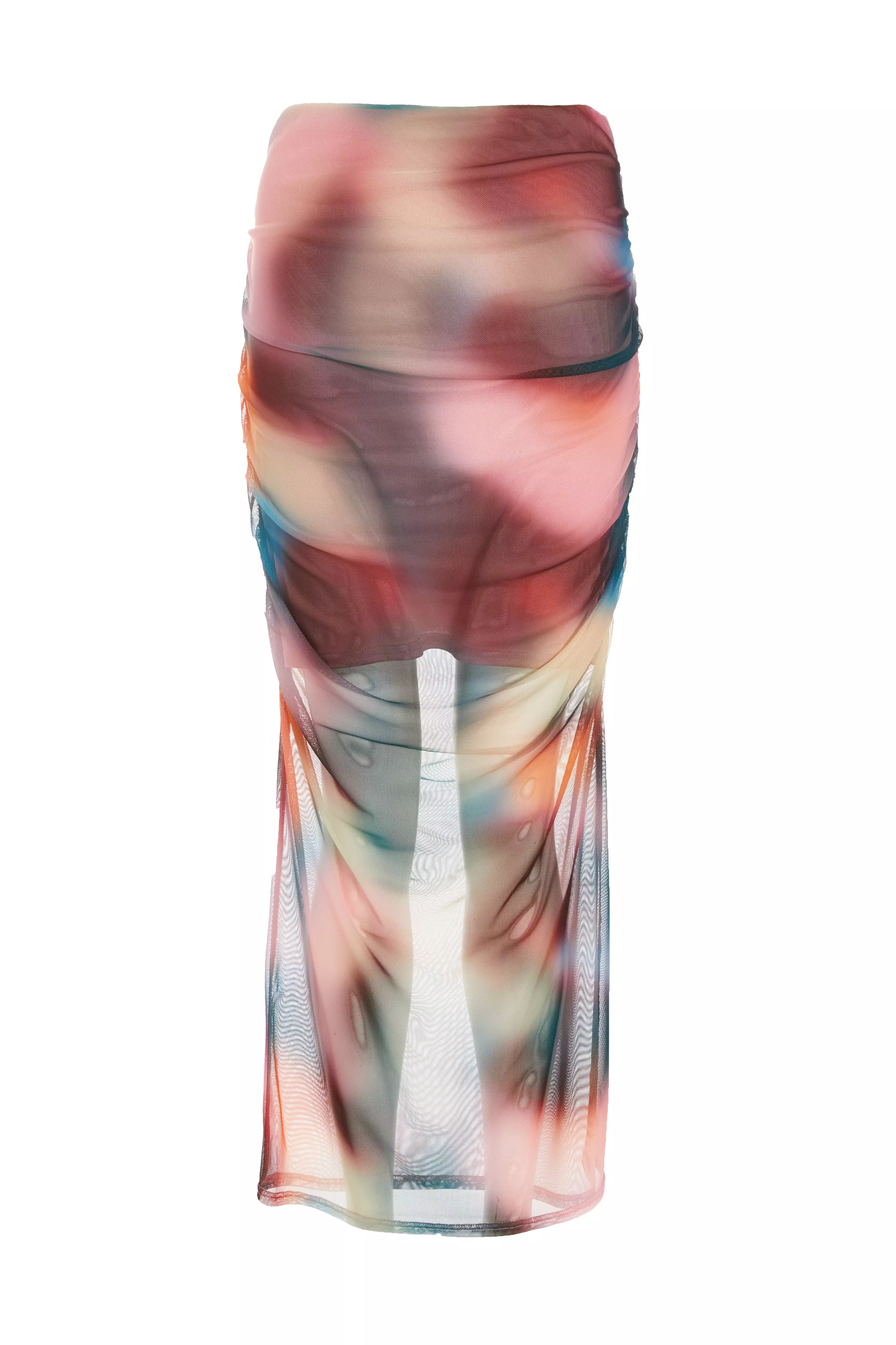 Multicoloured Ombre Mesh Midaxi Skirt