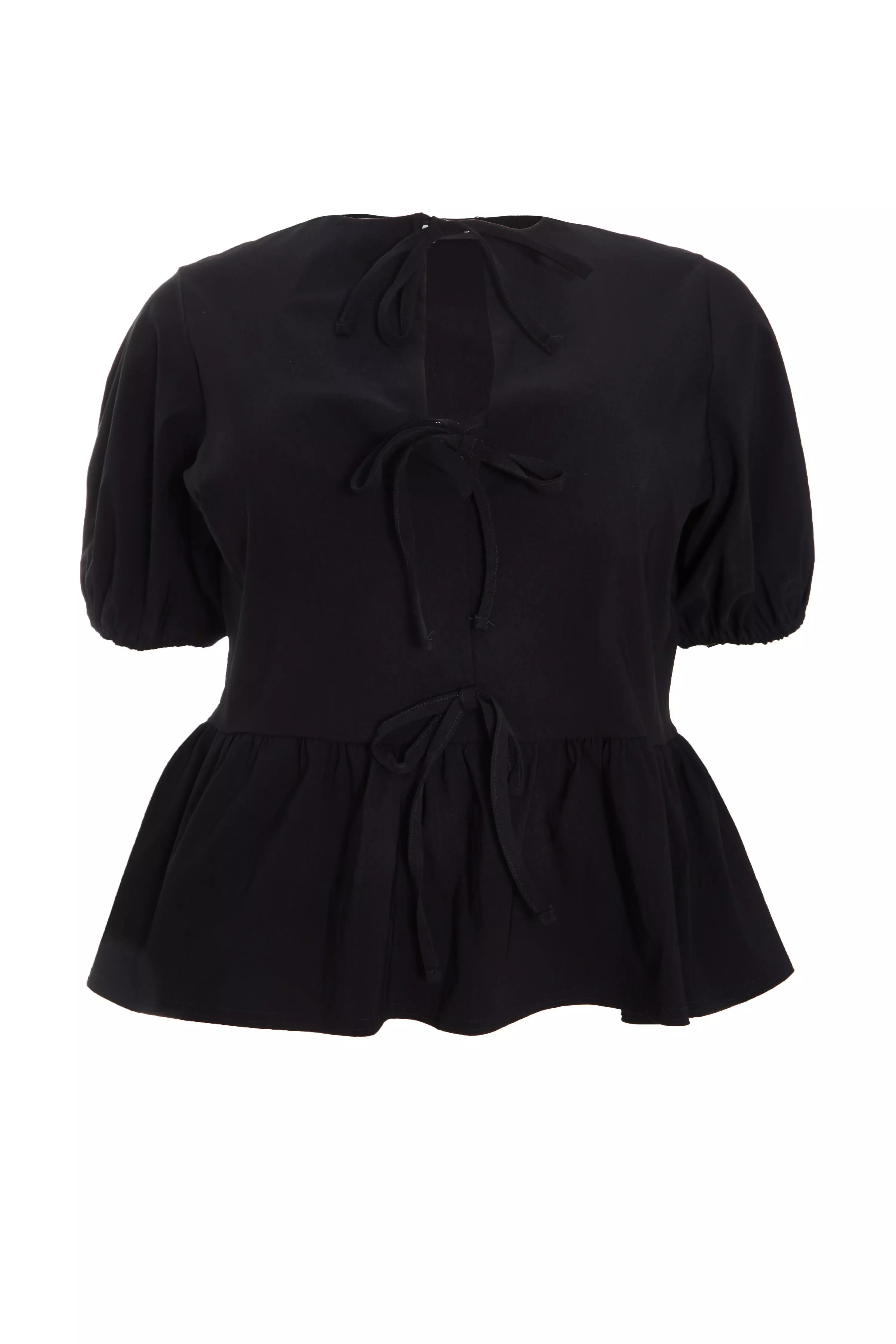 Curve Black Tie Top