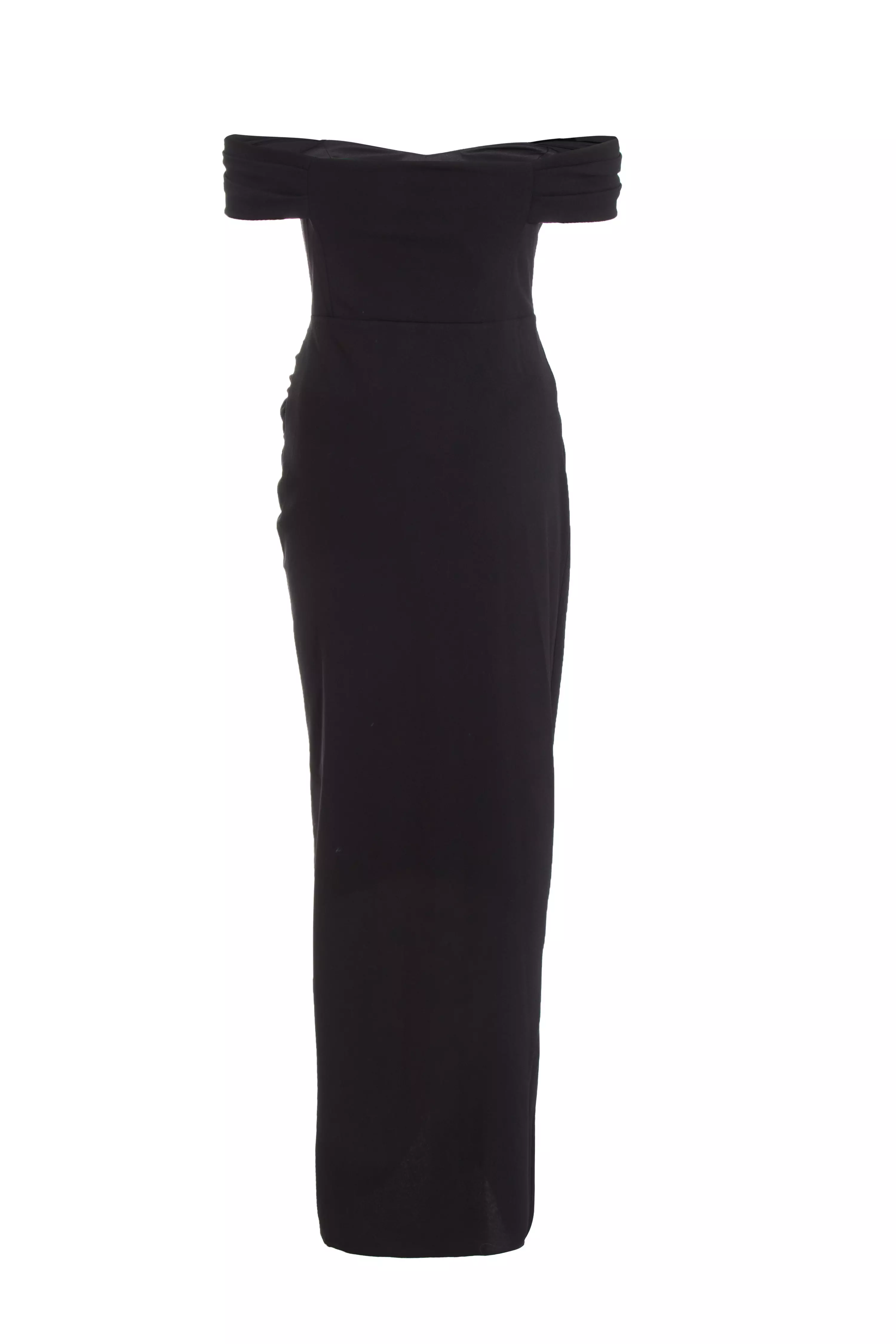 Black Bow Bardot Maxi Dress