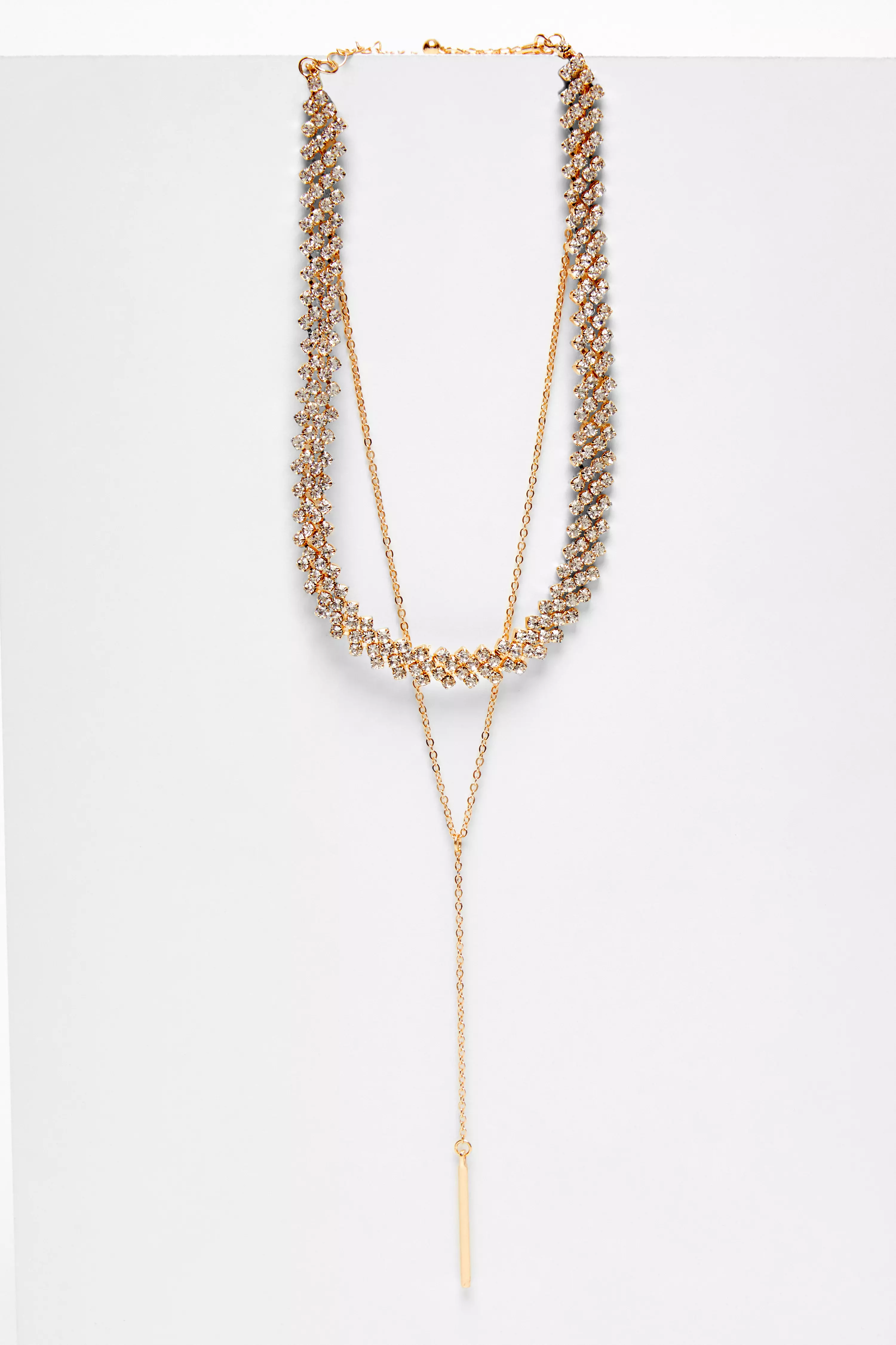 Gold Diamante Layered Necklace