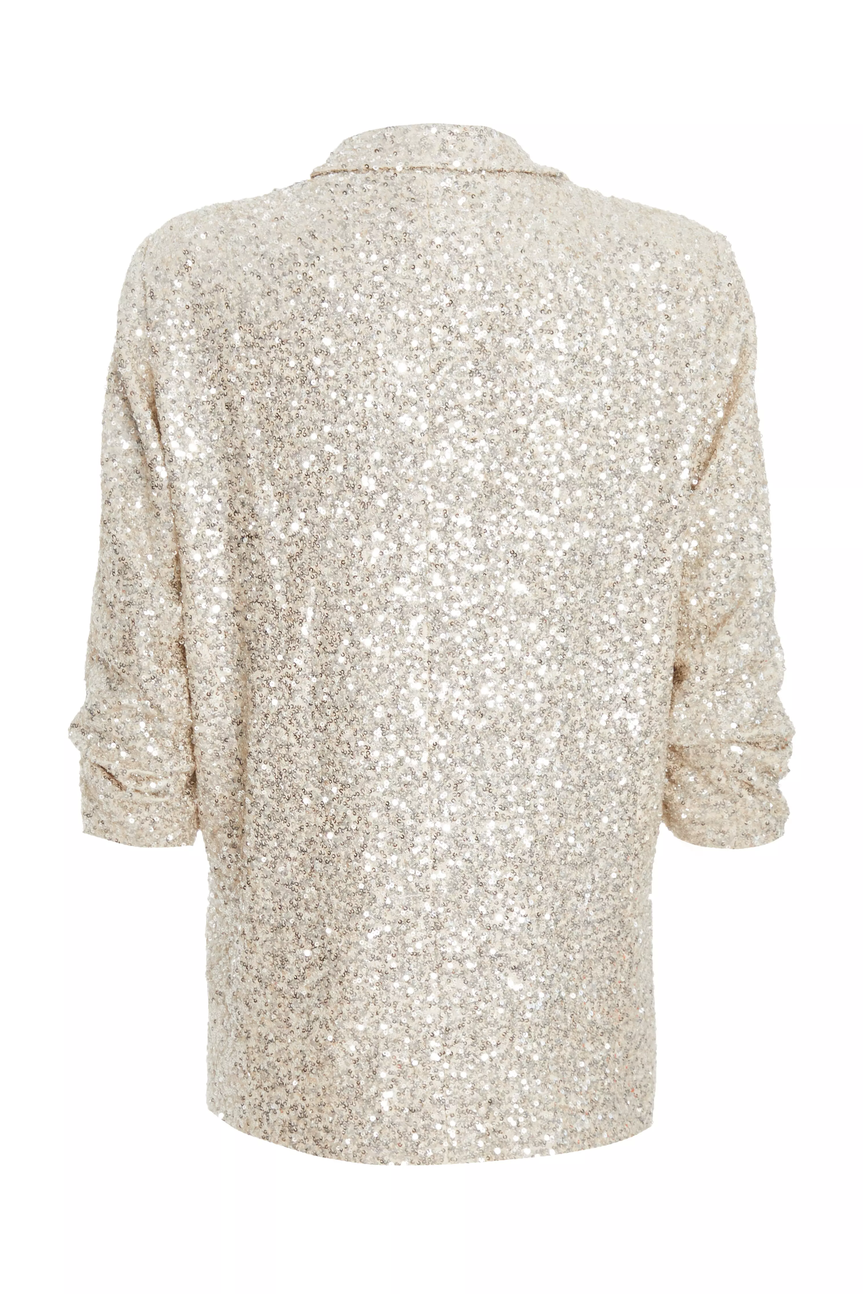 Champagne Sequin Tailored Blazer 