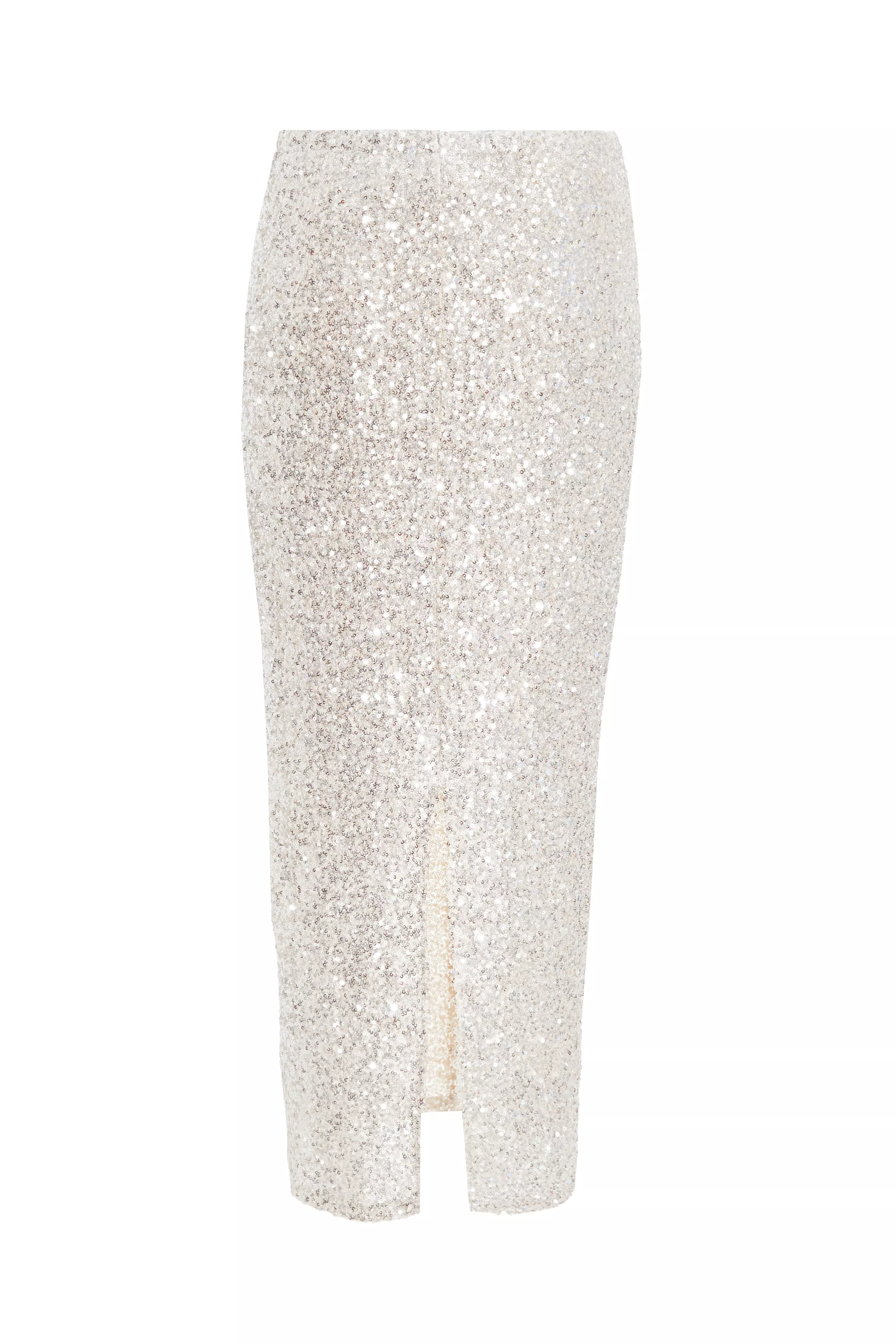 Champagne Sequin Maxi Skirt