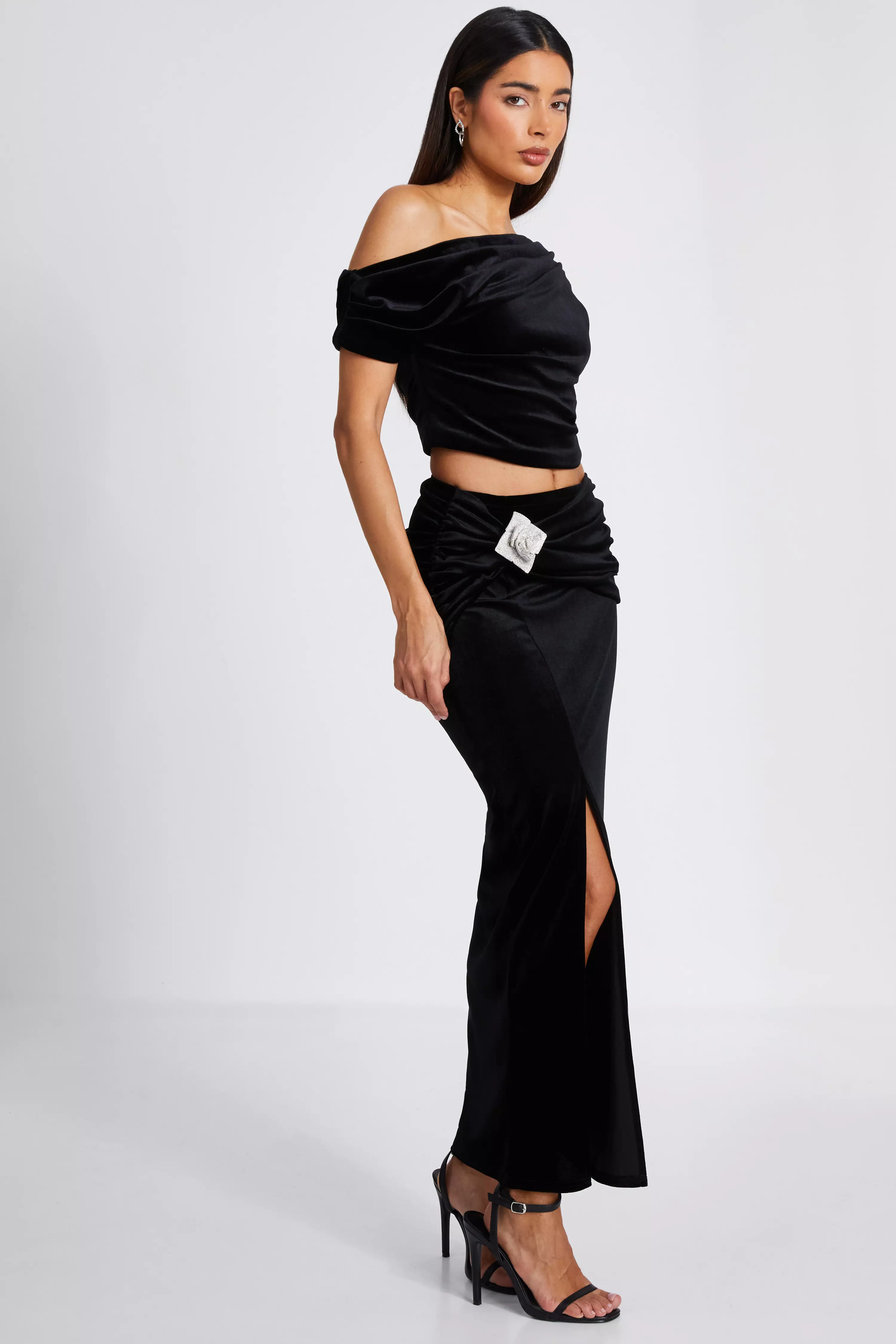 Black Velvet Asymmetric Top