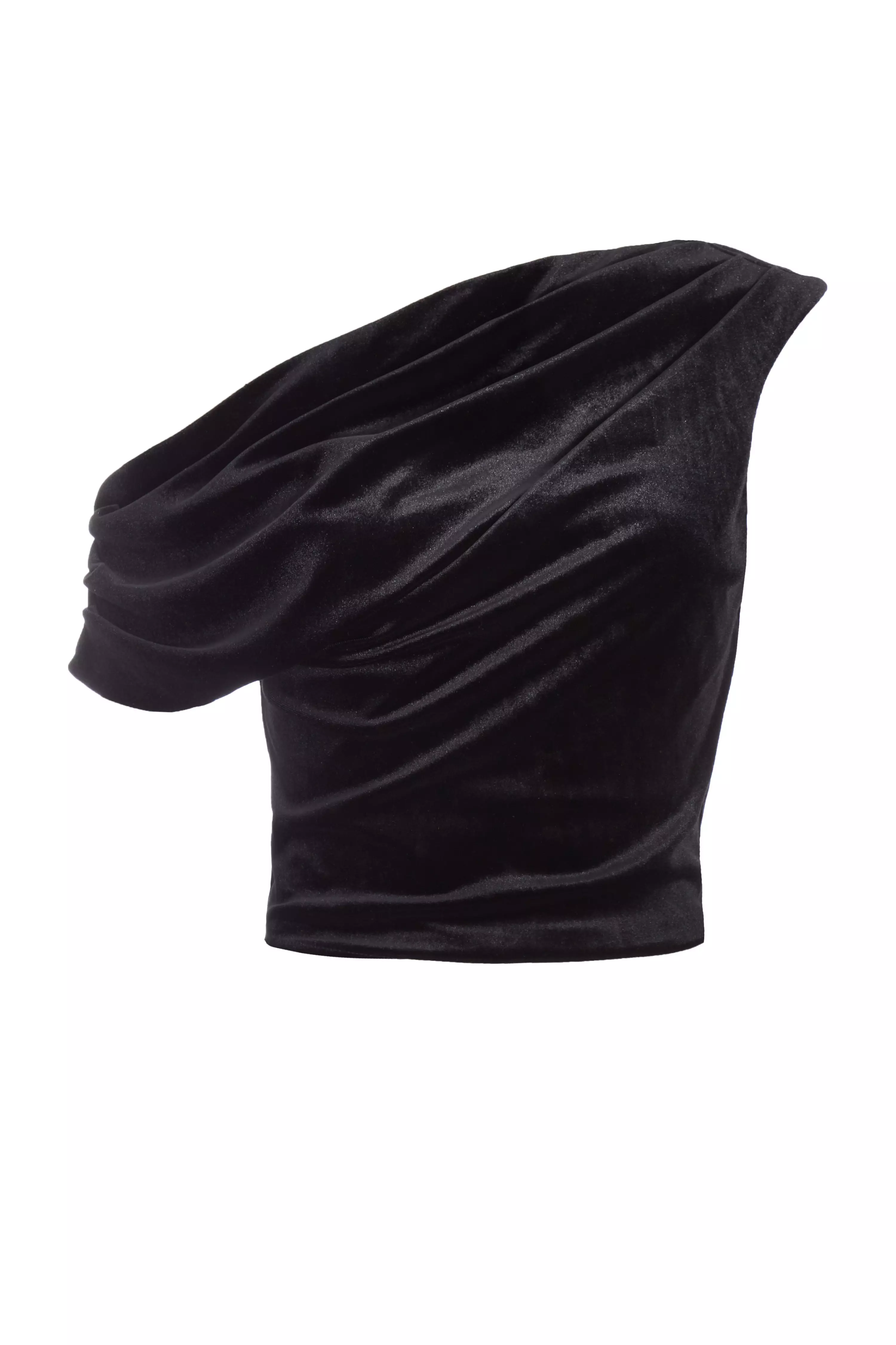 Black Velvet Asymmetric Top