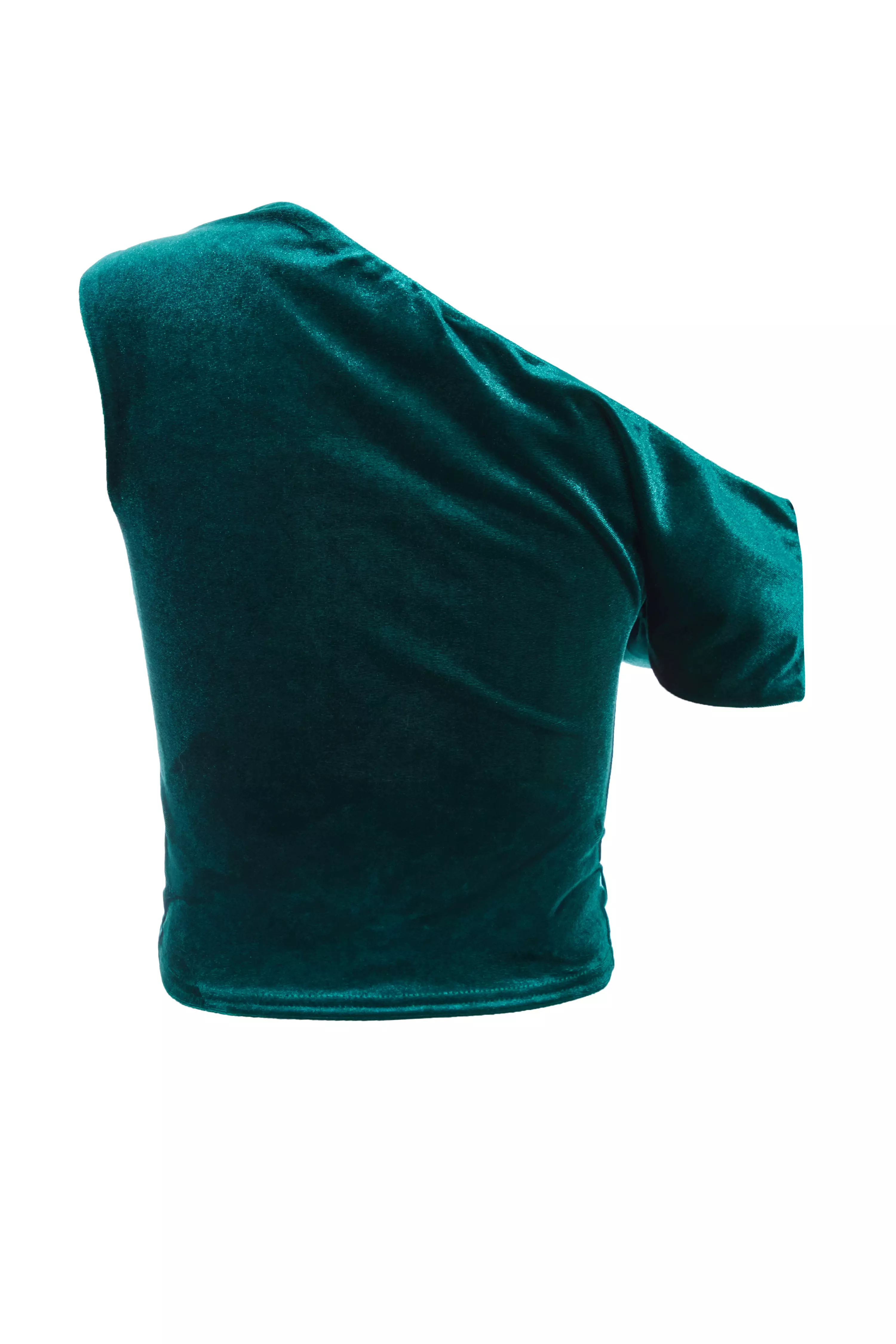 Bottle Green Velvet Asymmetric top