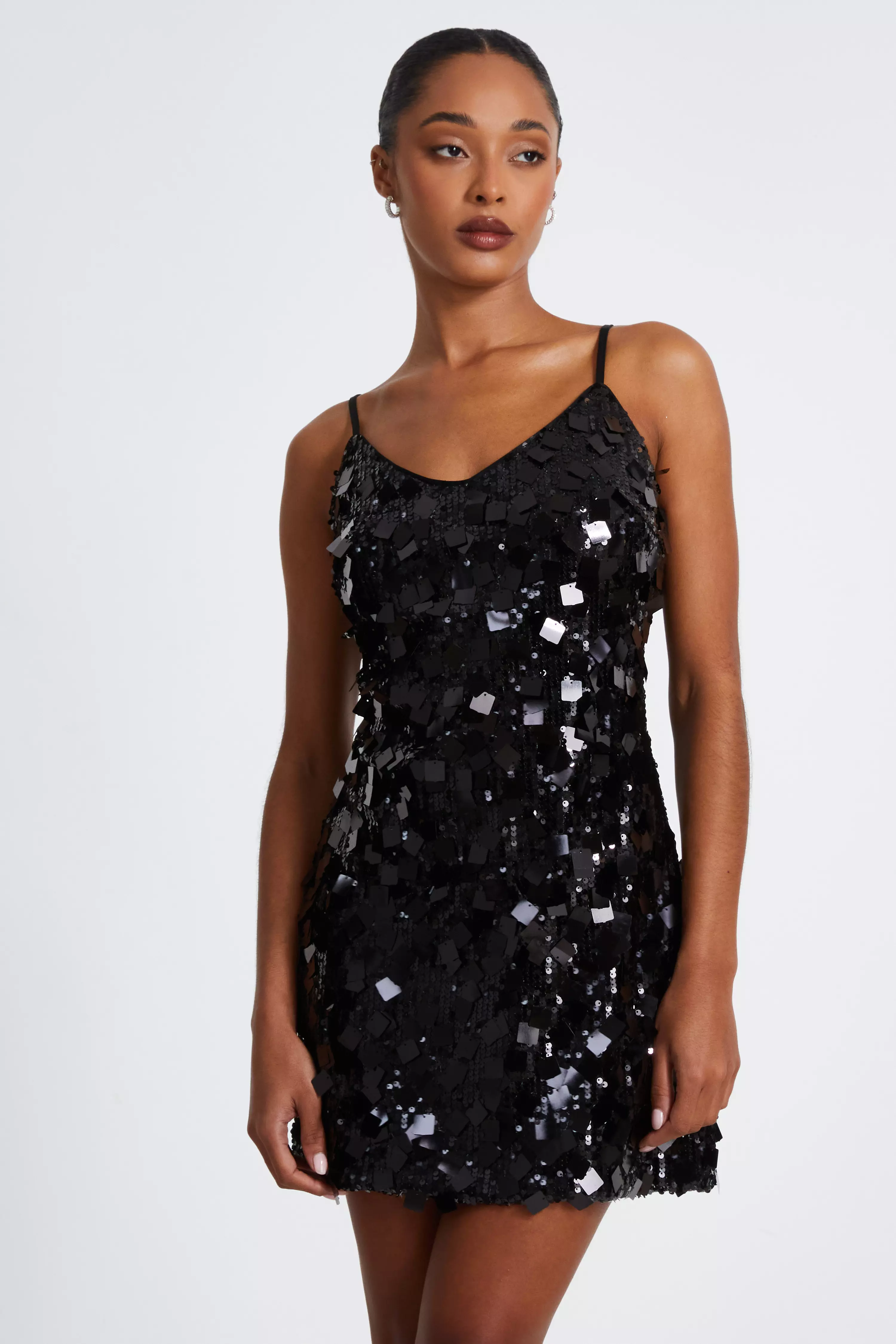 Black Sequin Mini Dress