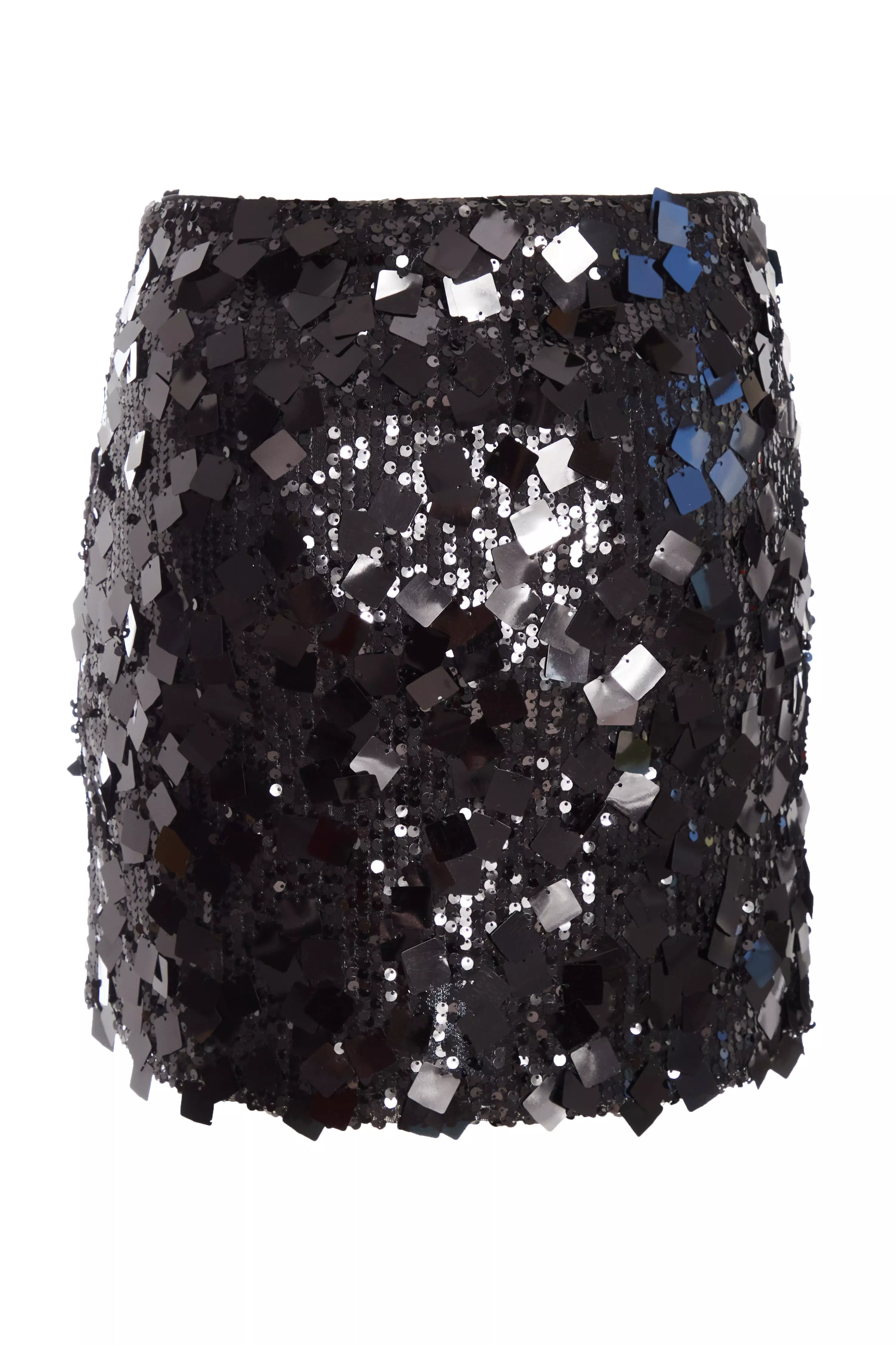 Black Sequin Mini Skirt