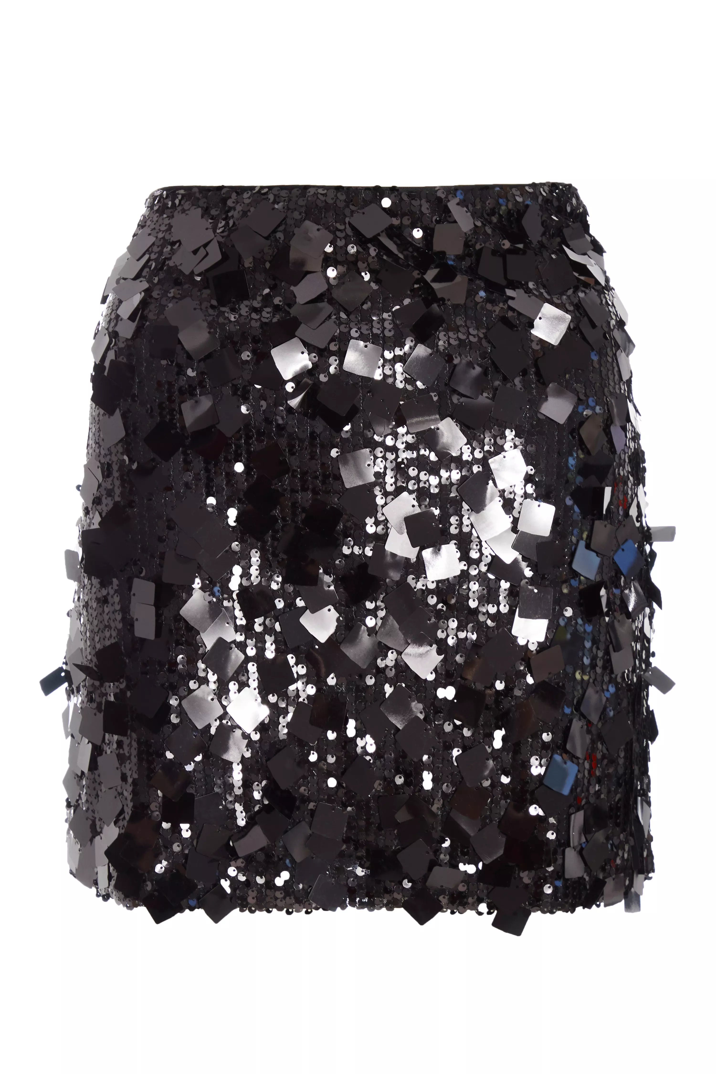 Black Sequin Mini Skirt