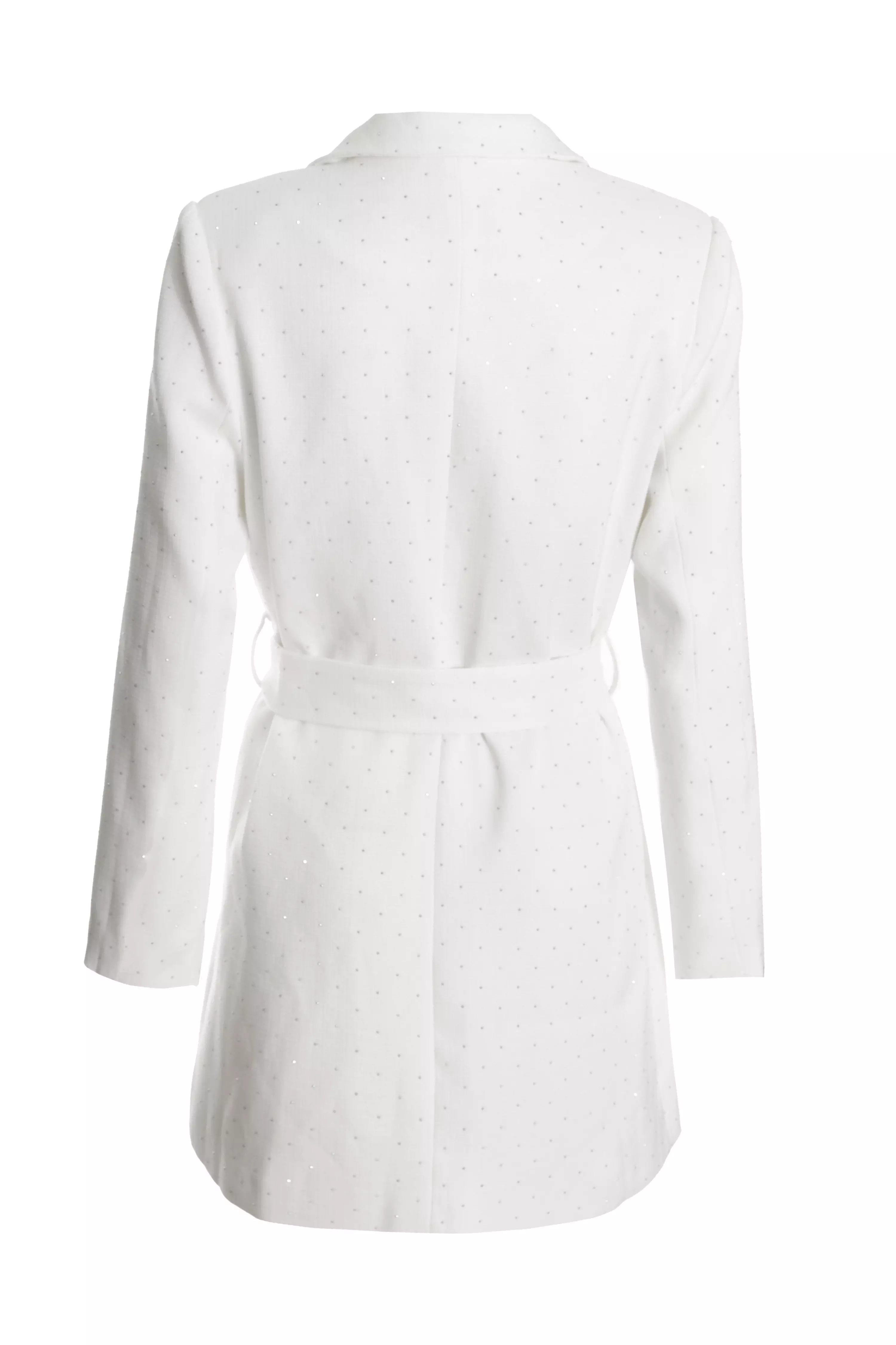 White Diamante Blazer Dress