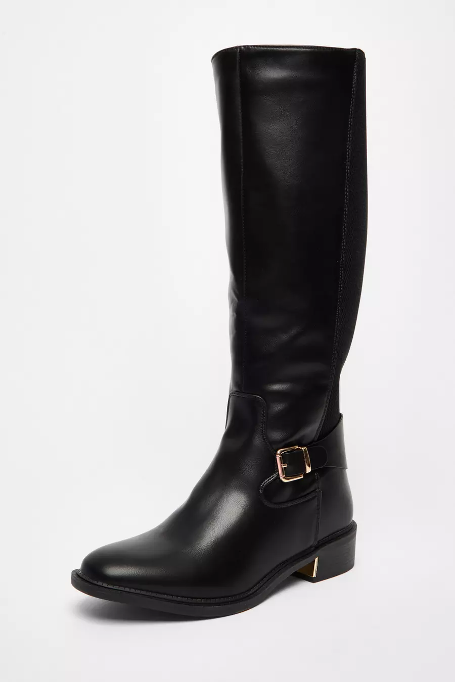 Black wide knee high boots best sale