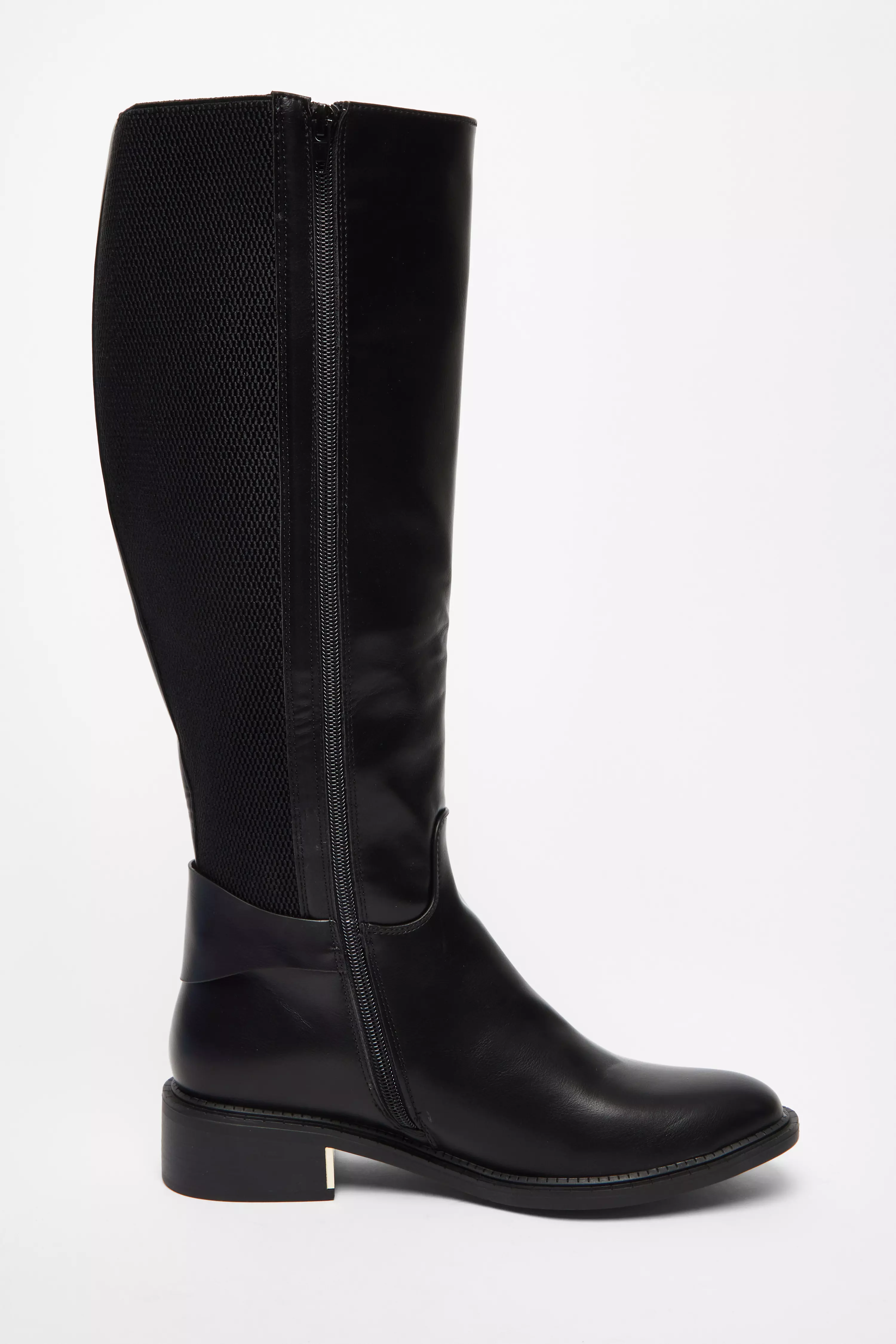 Black Wide Fit High Knee Boots