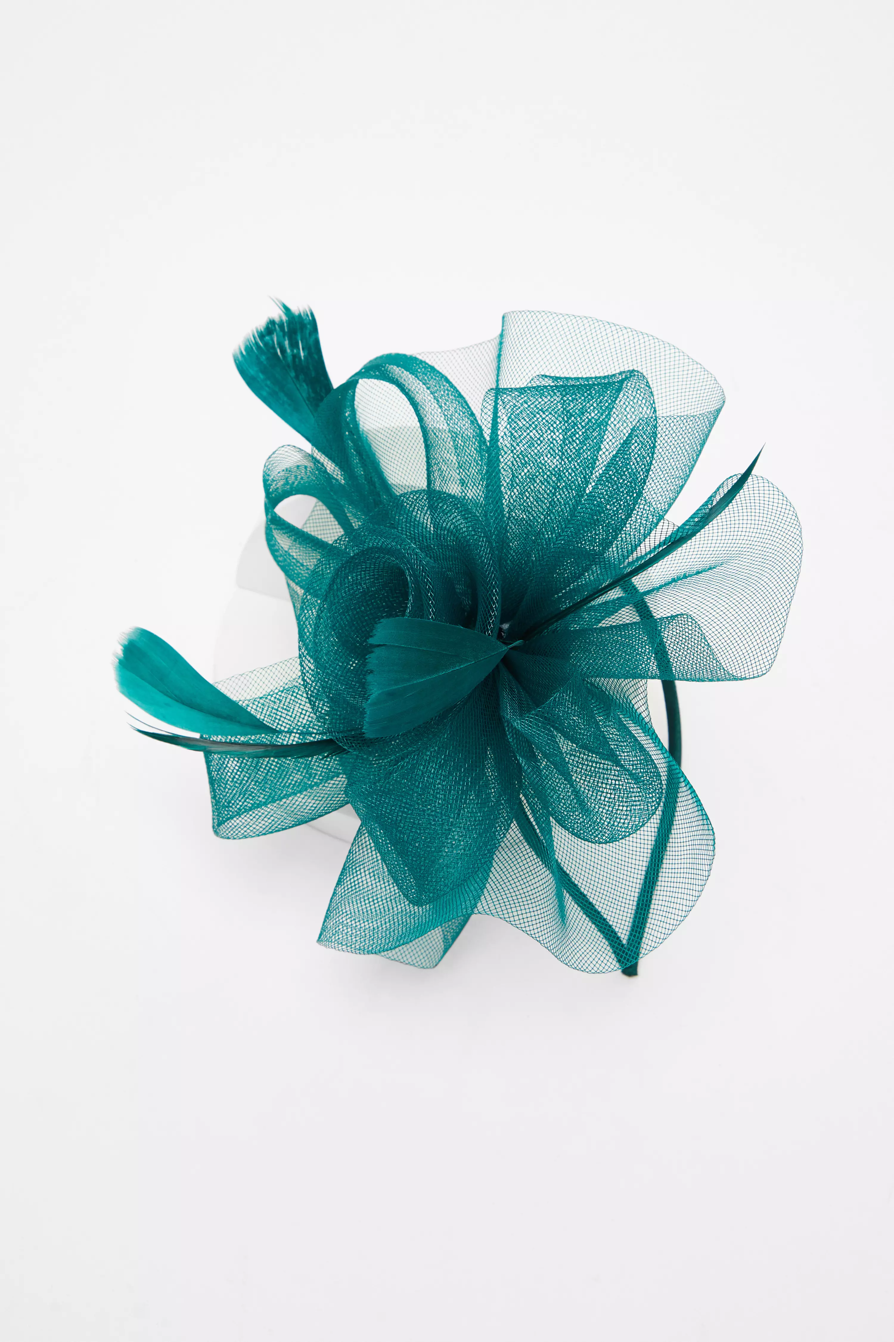 Green Flower Diamante Headband Fascinator