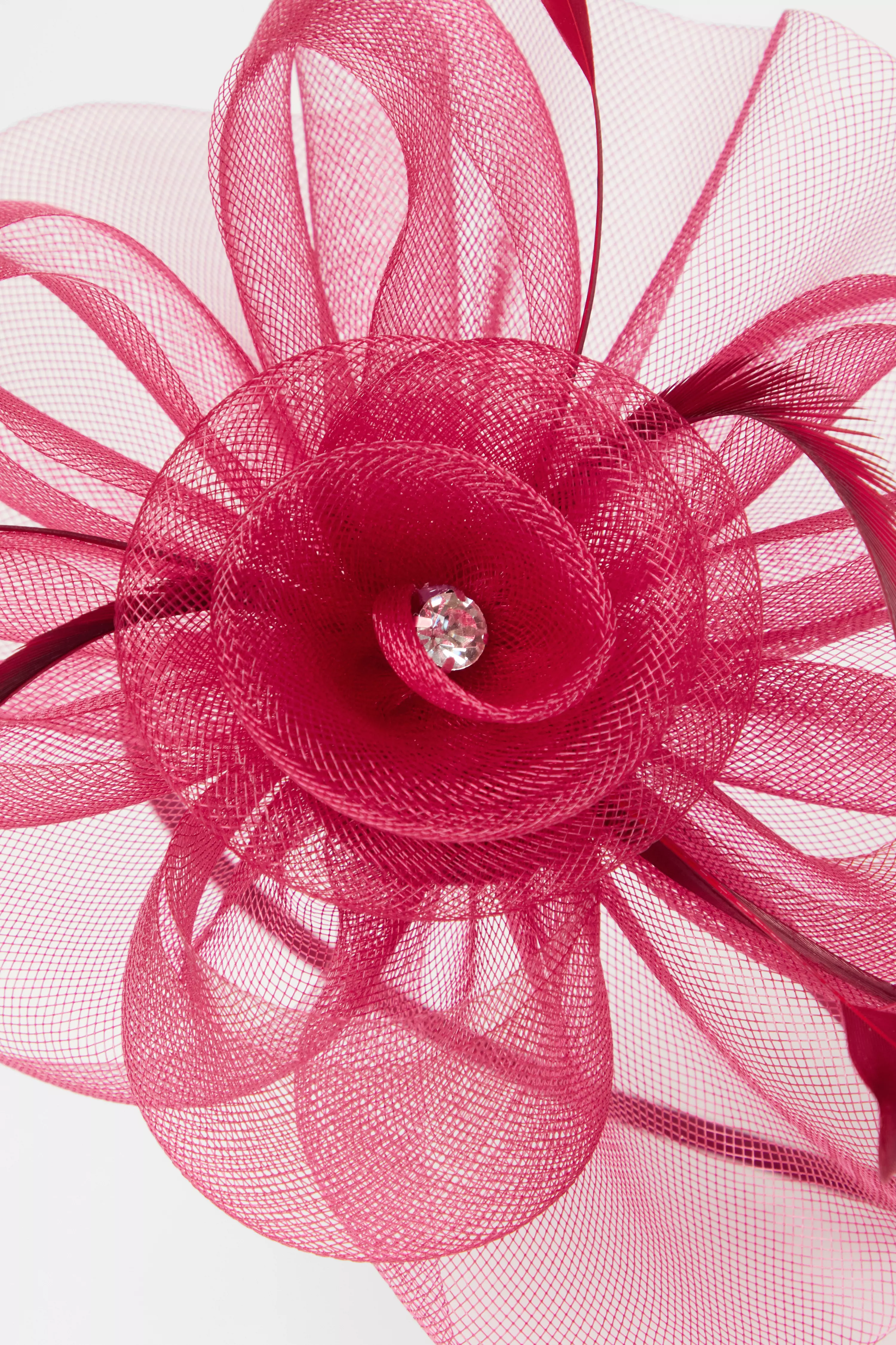 Berry Flower Diamante Headband Fascinator