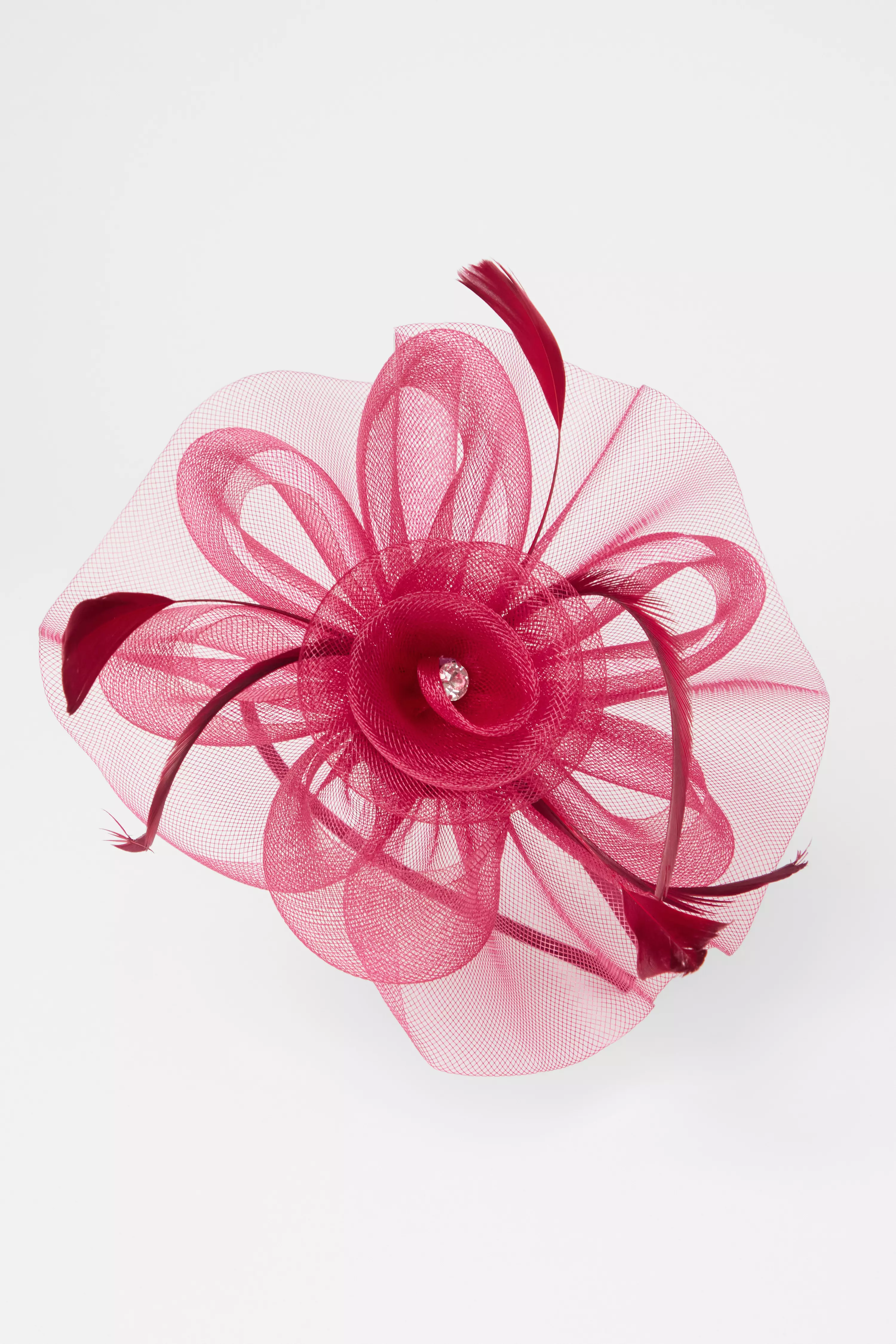 Berry Flower Diamante Headband Fascinator