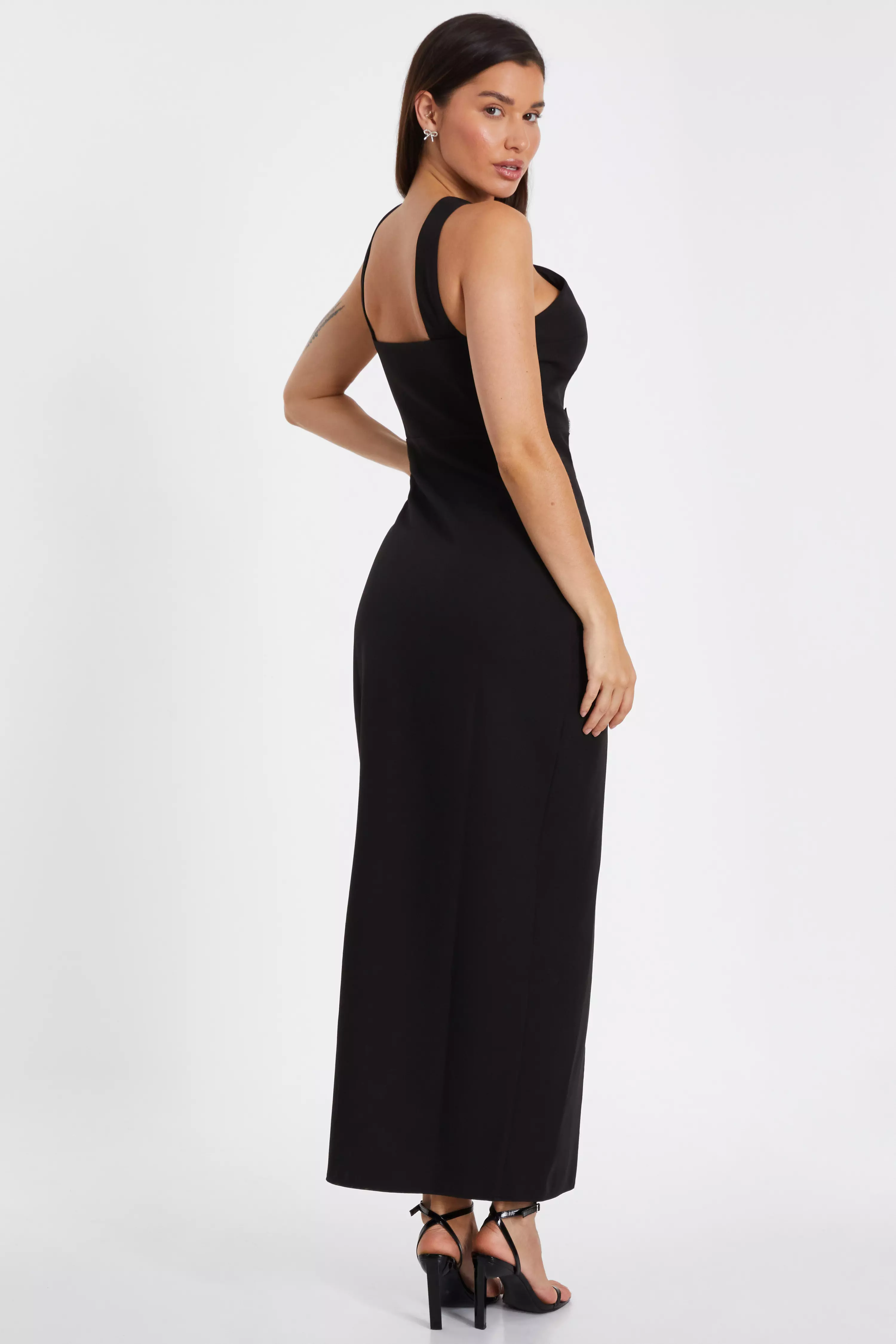 Black Bow Front Maxi Dress