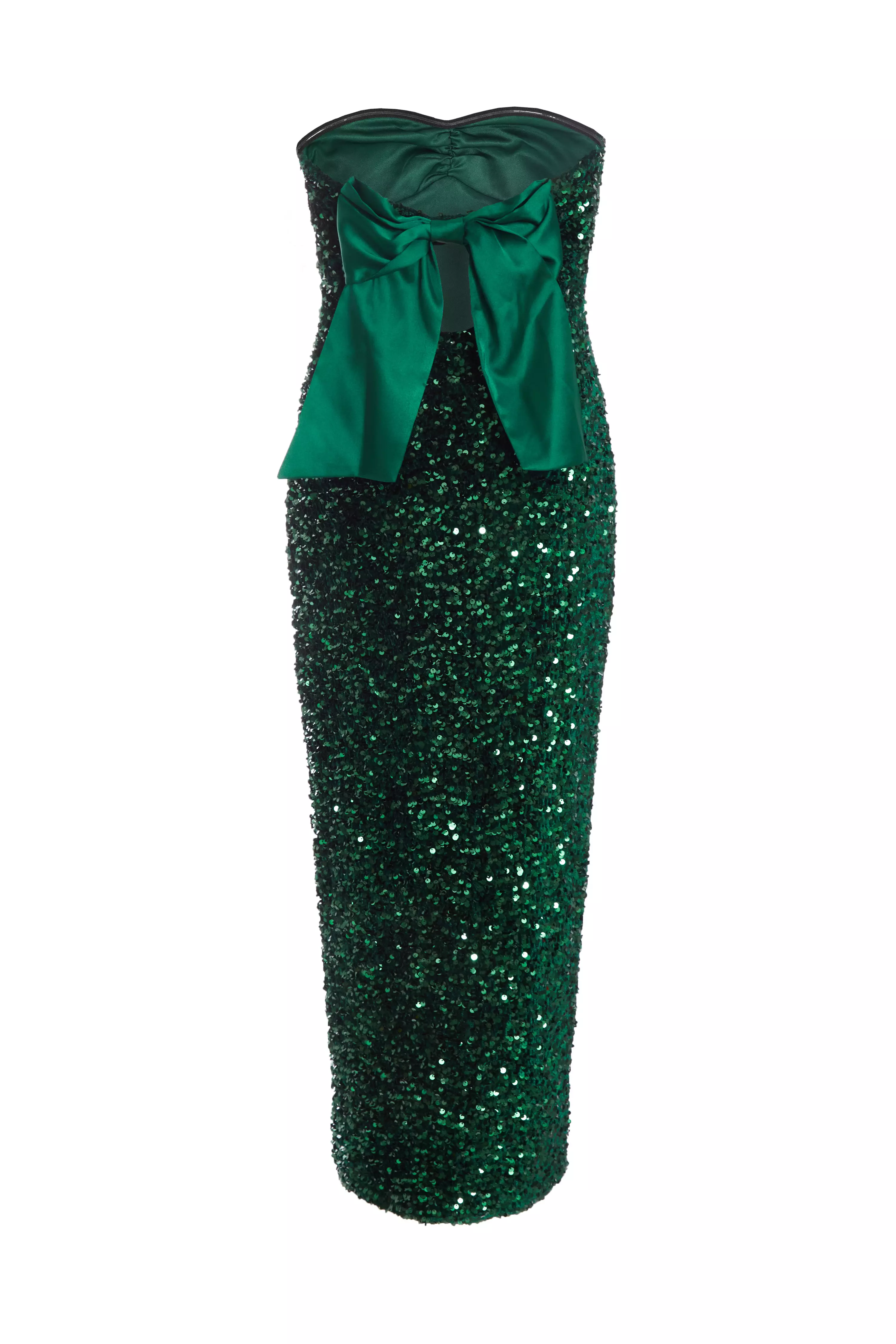 Petite Bottle Green Sequin Midaxi Dress