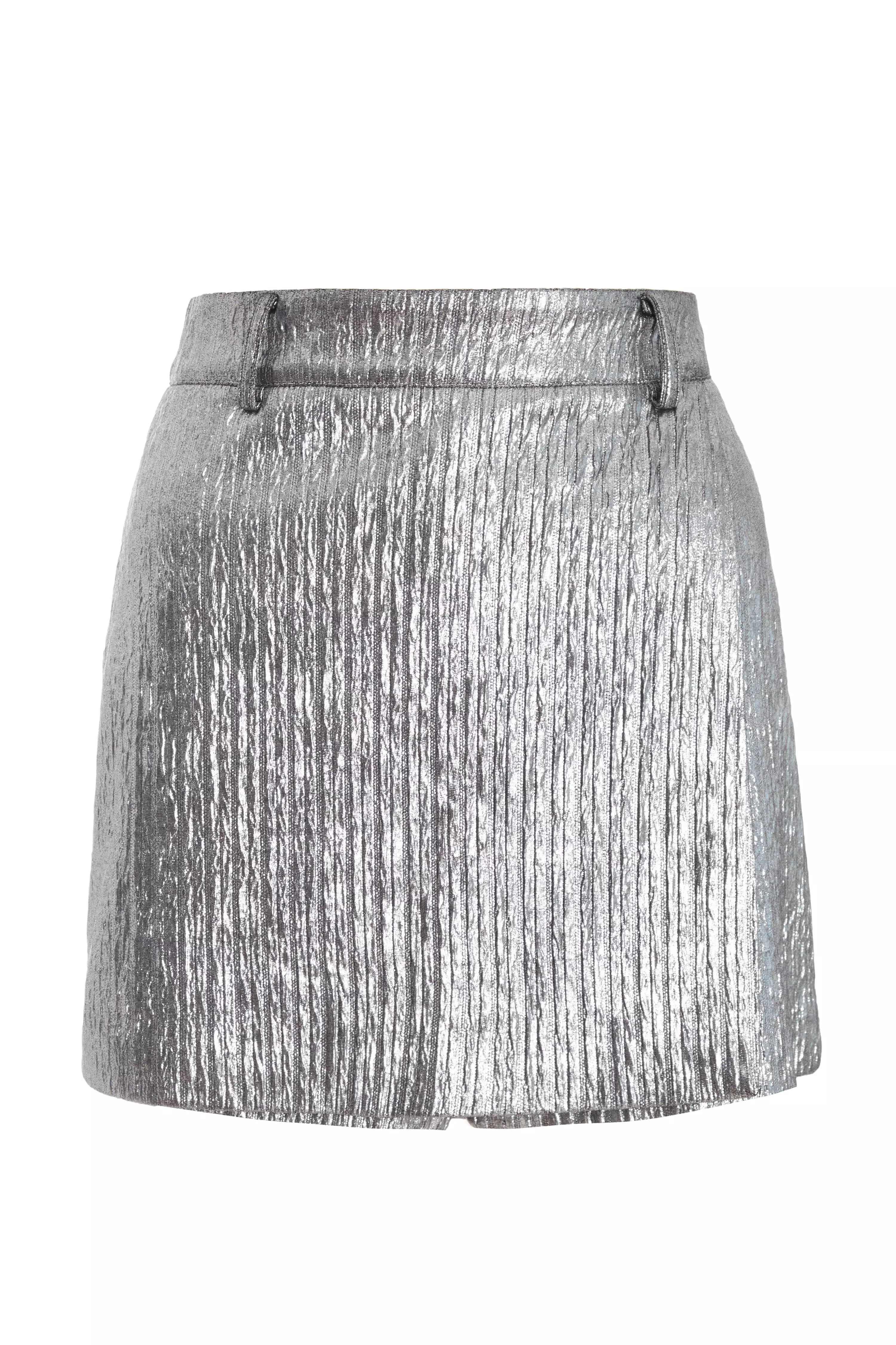 Grey Metallic Skort