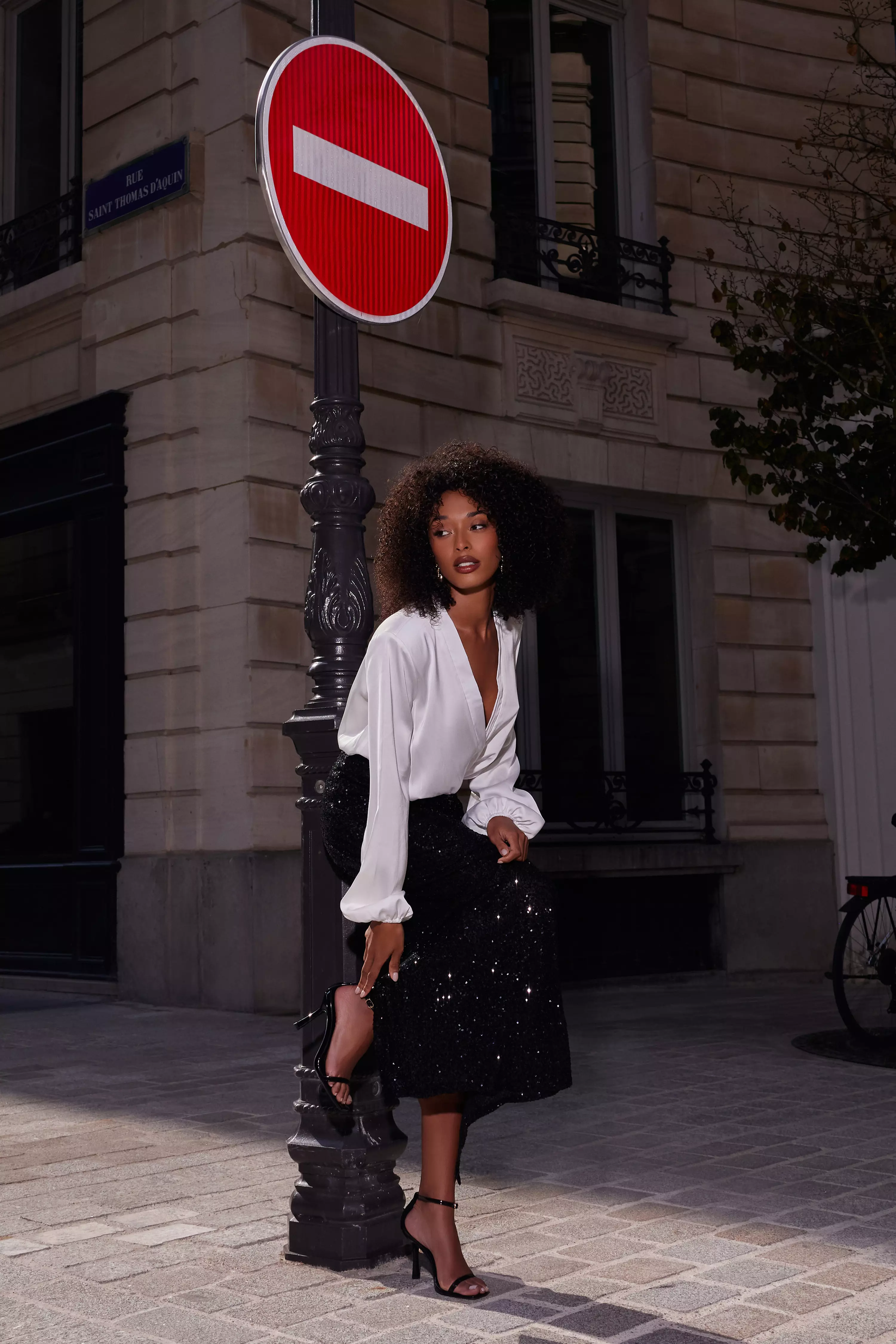 Black Sequin Maxi Skirt