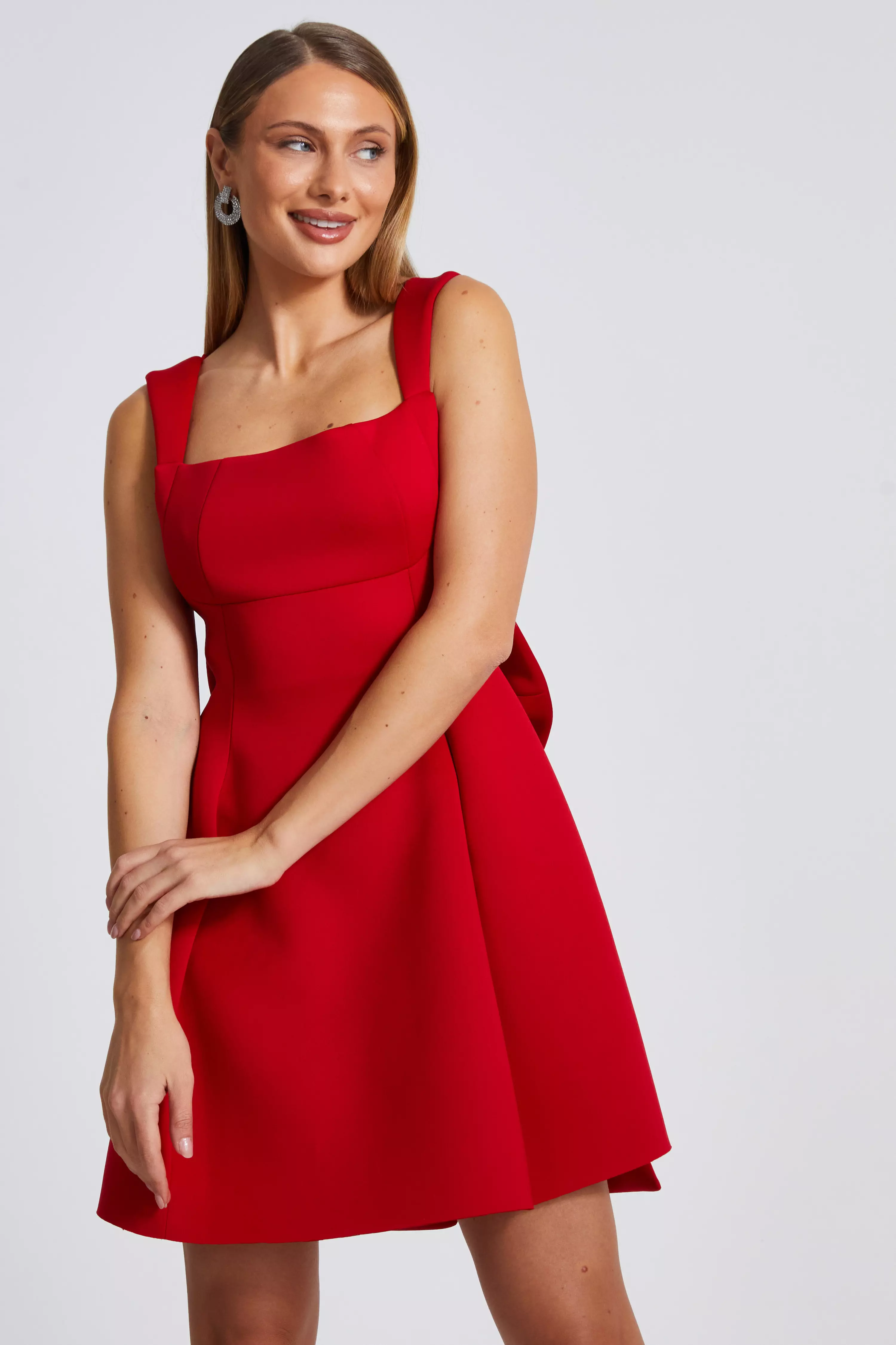 Red Bow Skater Dress