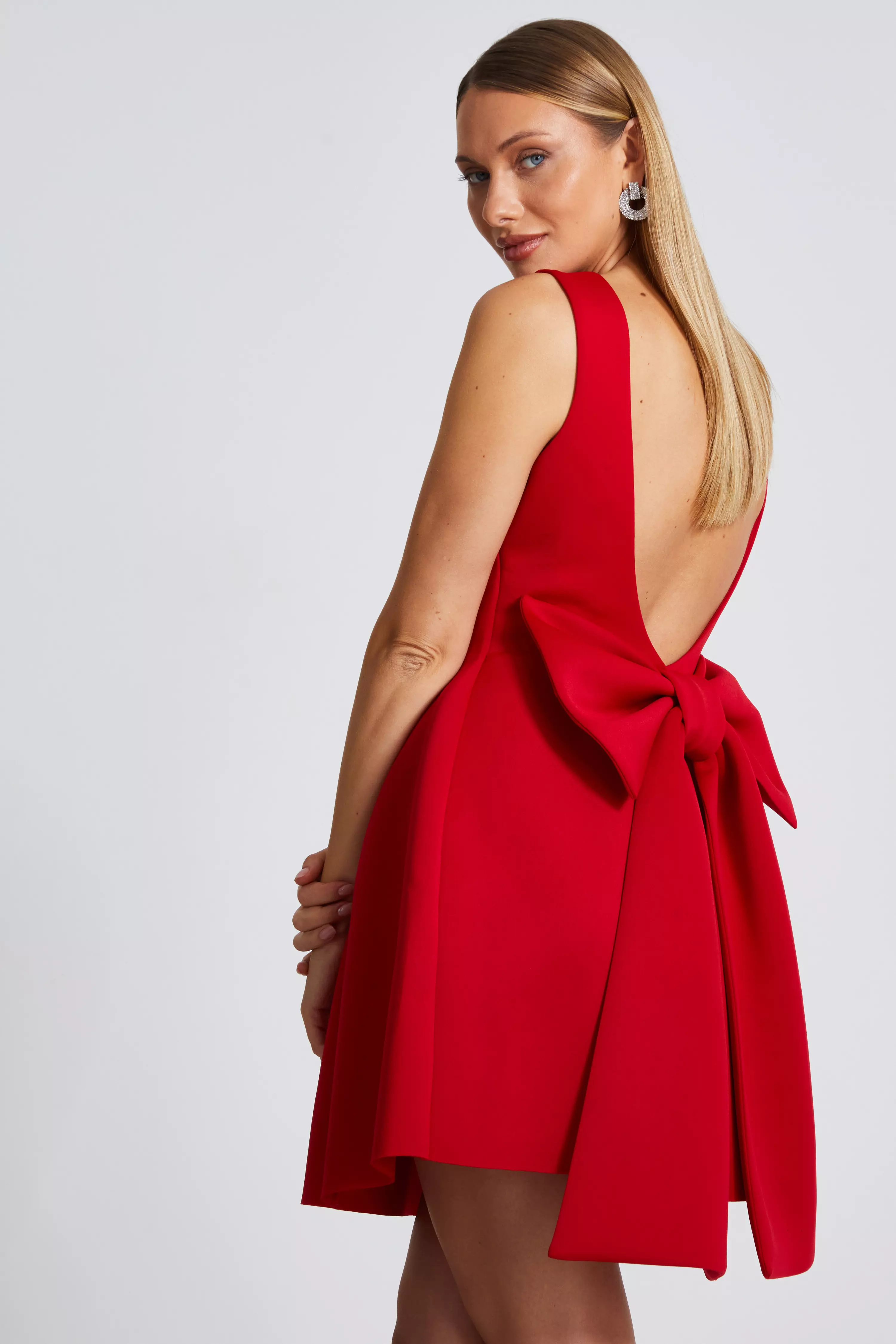 Red Bow Skater Dress